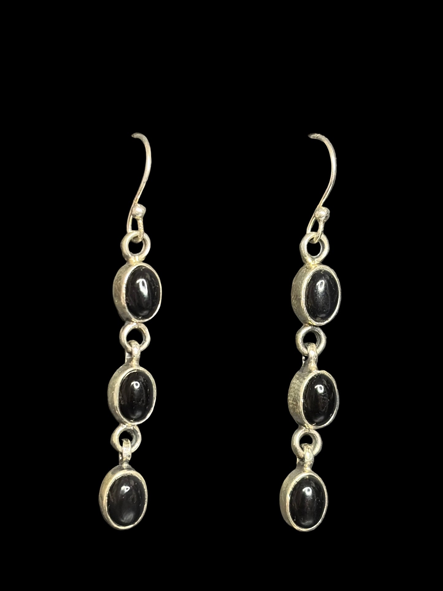 Handcrafted Black Onyx Dangle Earrings