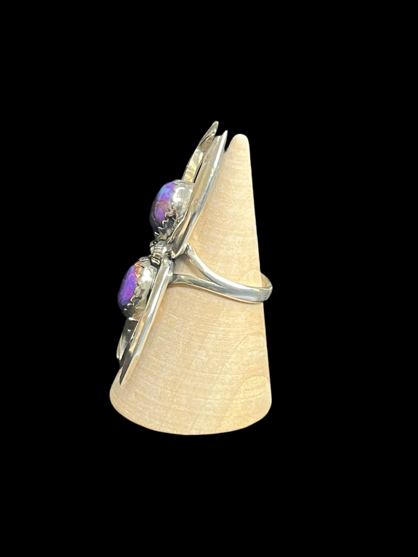 Purple Mojave Sterling Silver Spider Ring - size 7.5