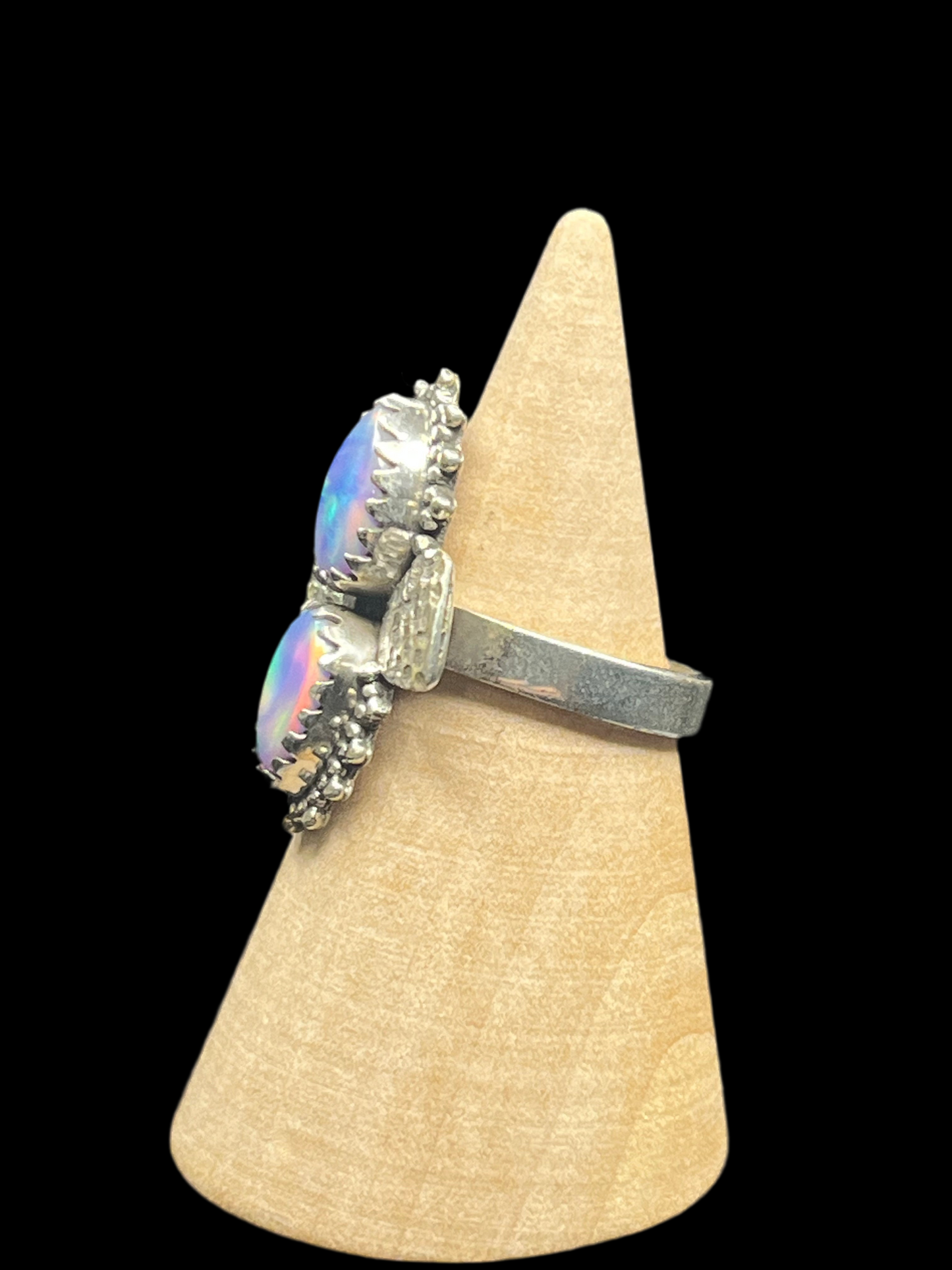 Double Aurora Opal Ring - size 6