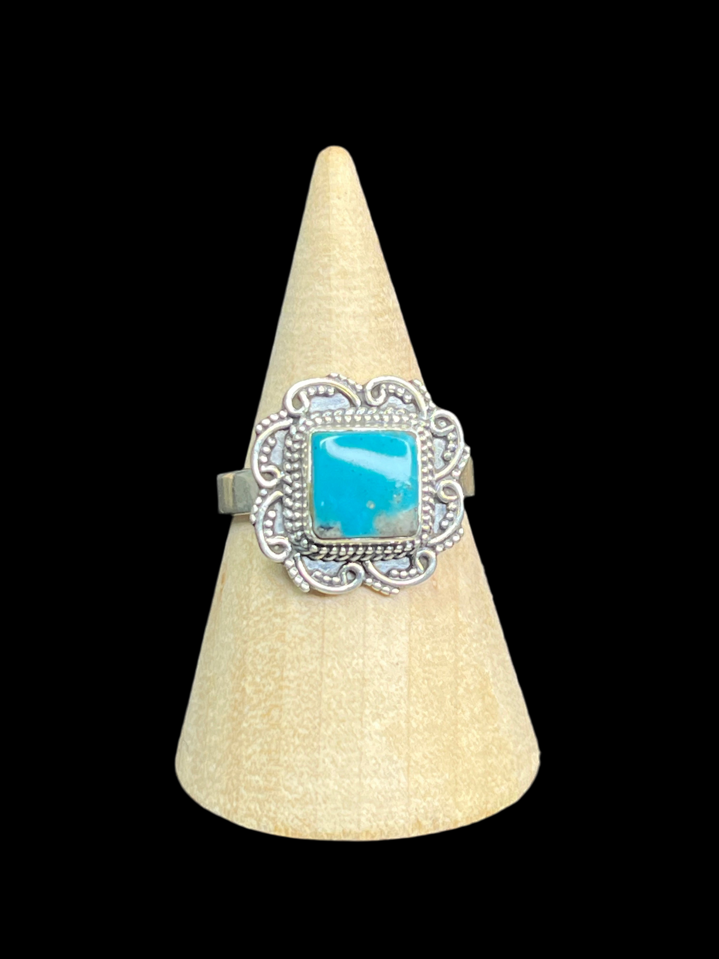 Kingman Turquoise with Pyrite Ring - size 9