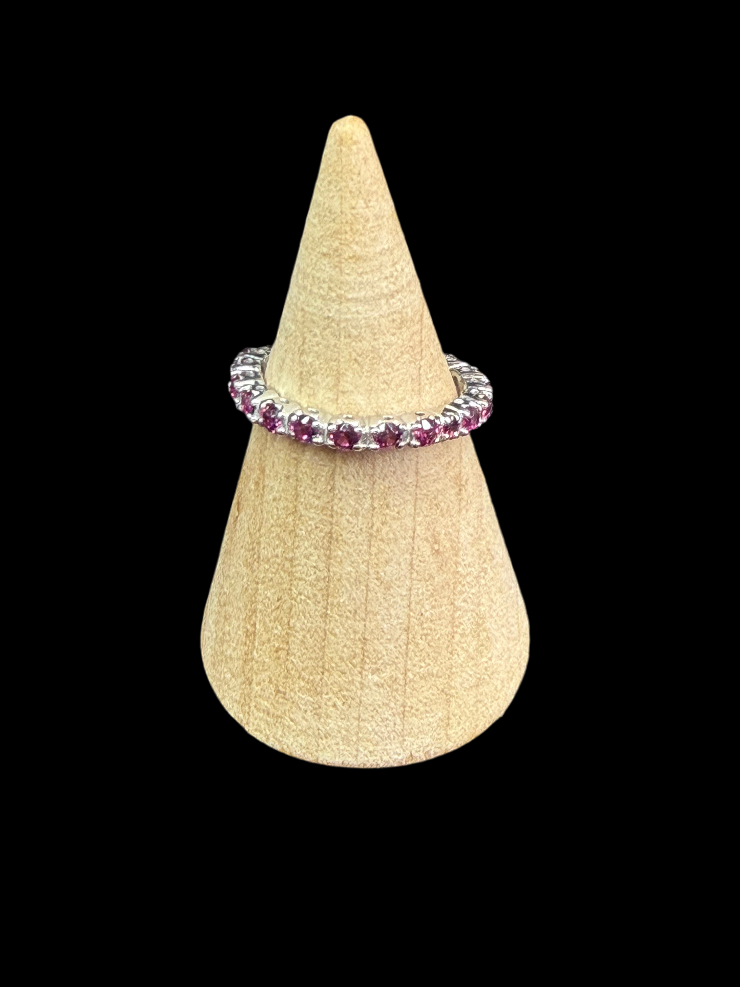 Rhodolite Garnet Eternity Band - size 6