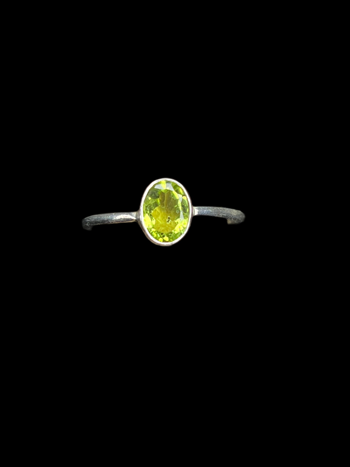 Genuine Peridot Sterling Silver Rings