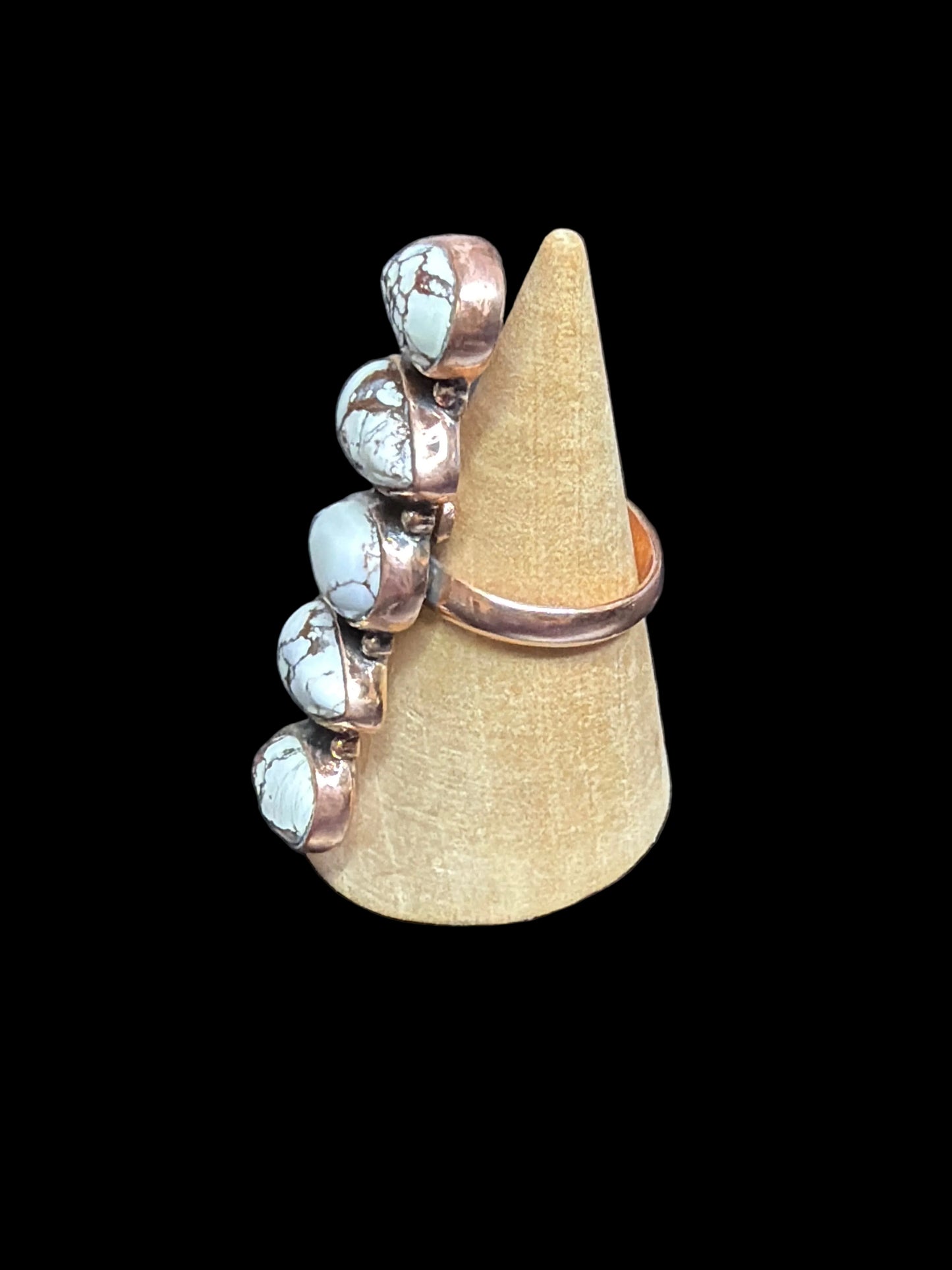 Copper & Wild Horse Jasper Crawler Ring - Adjustable