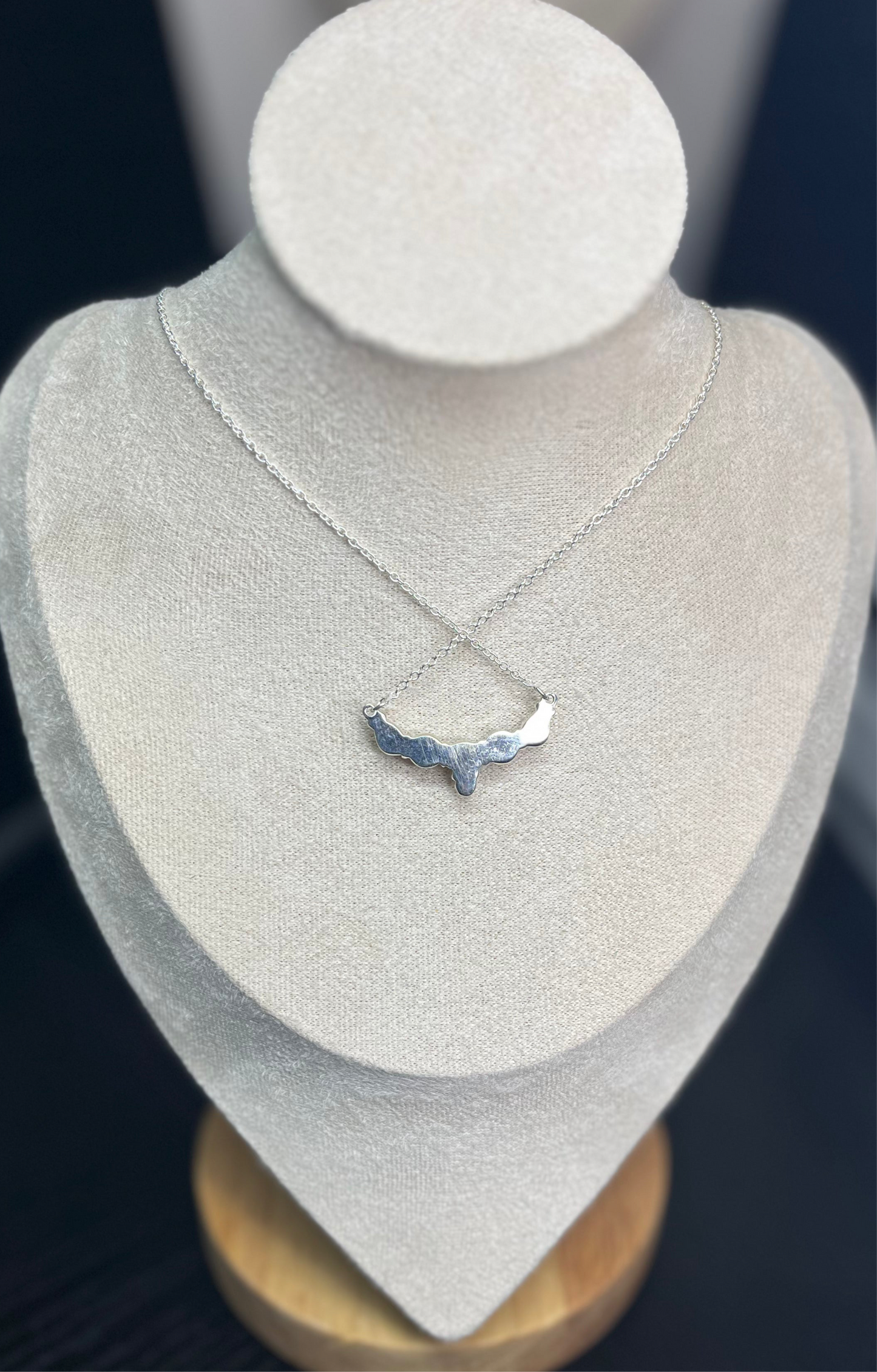 Pink Moonstone Pendant Necklace - Sterling Silver