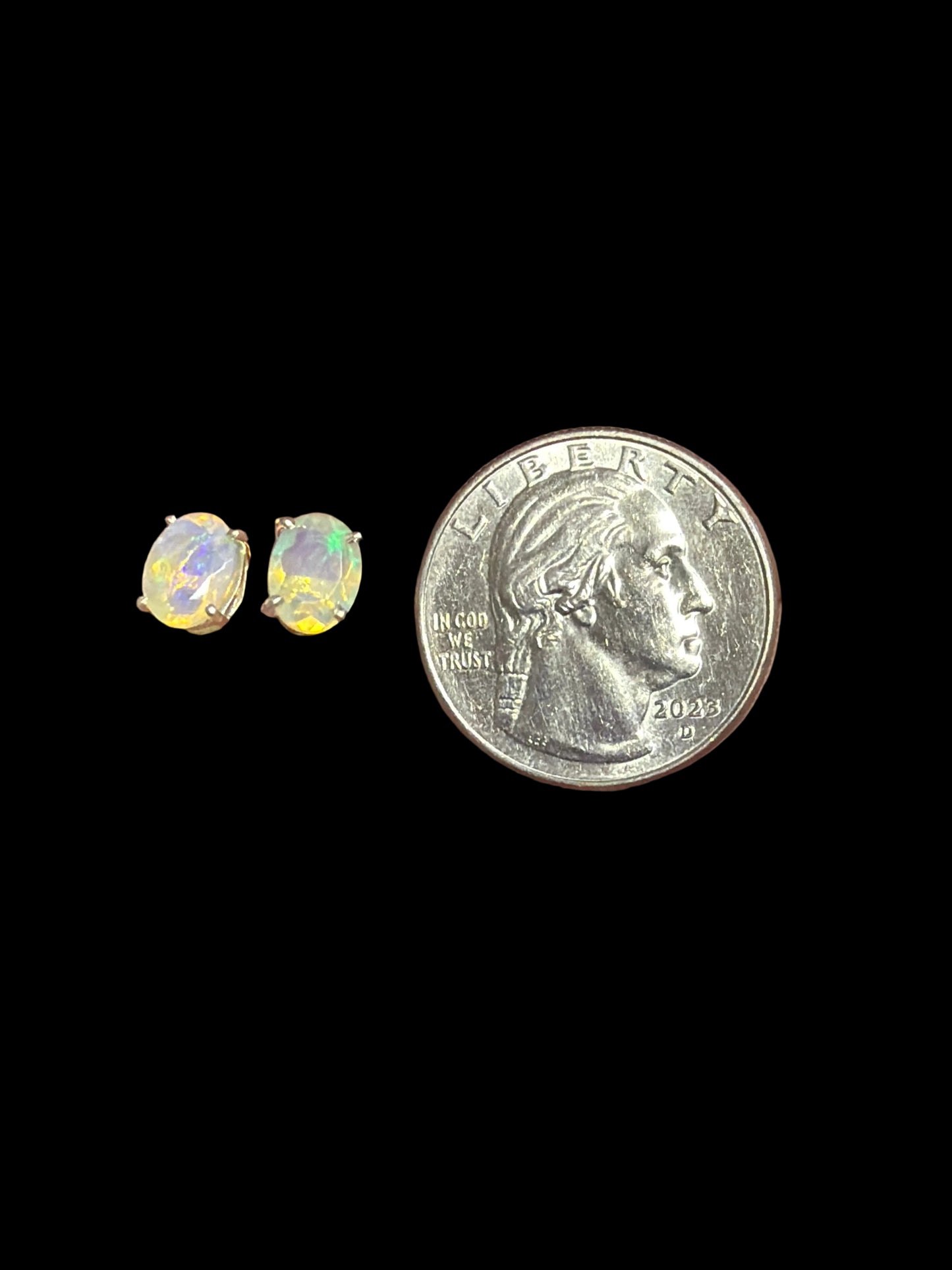 Ethiopian Opal Prong Set Earrings