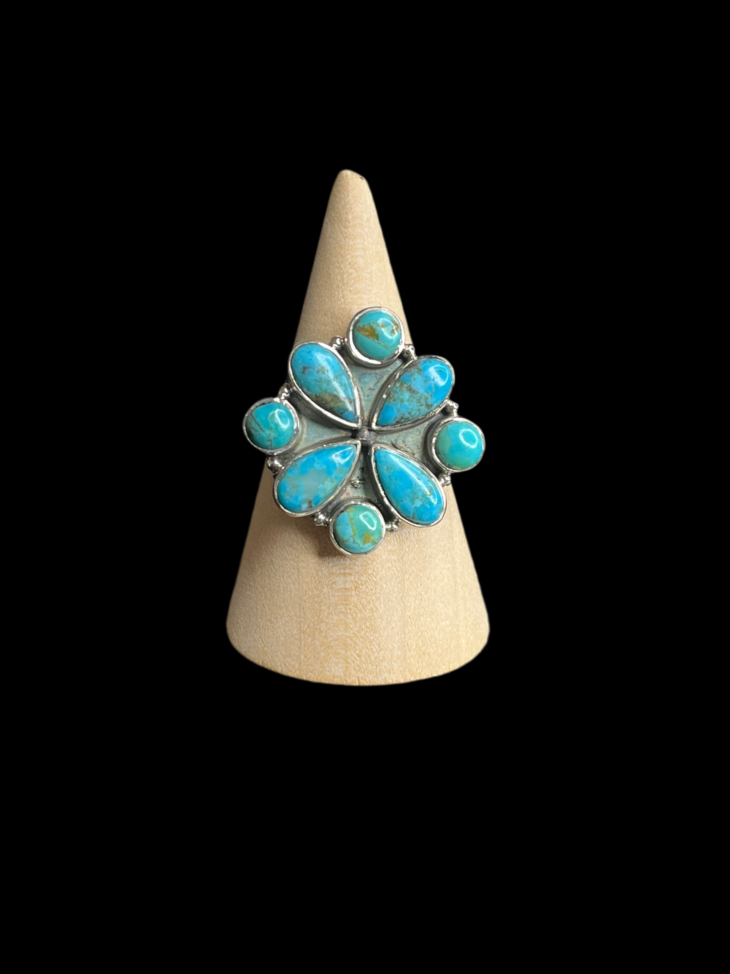 Cluster Stone Sterling Silver Rings - Adjustable