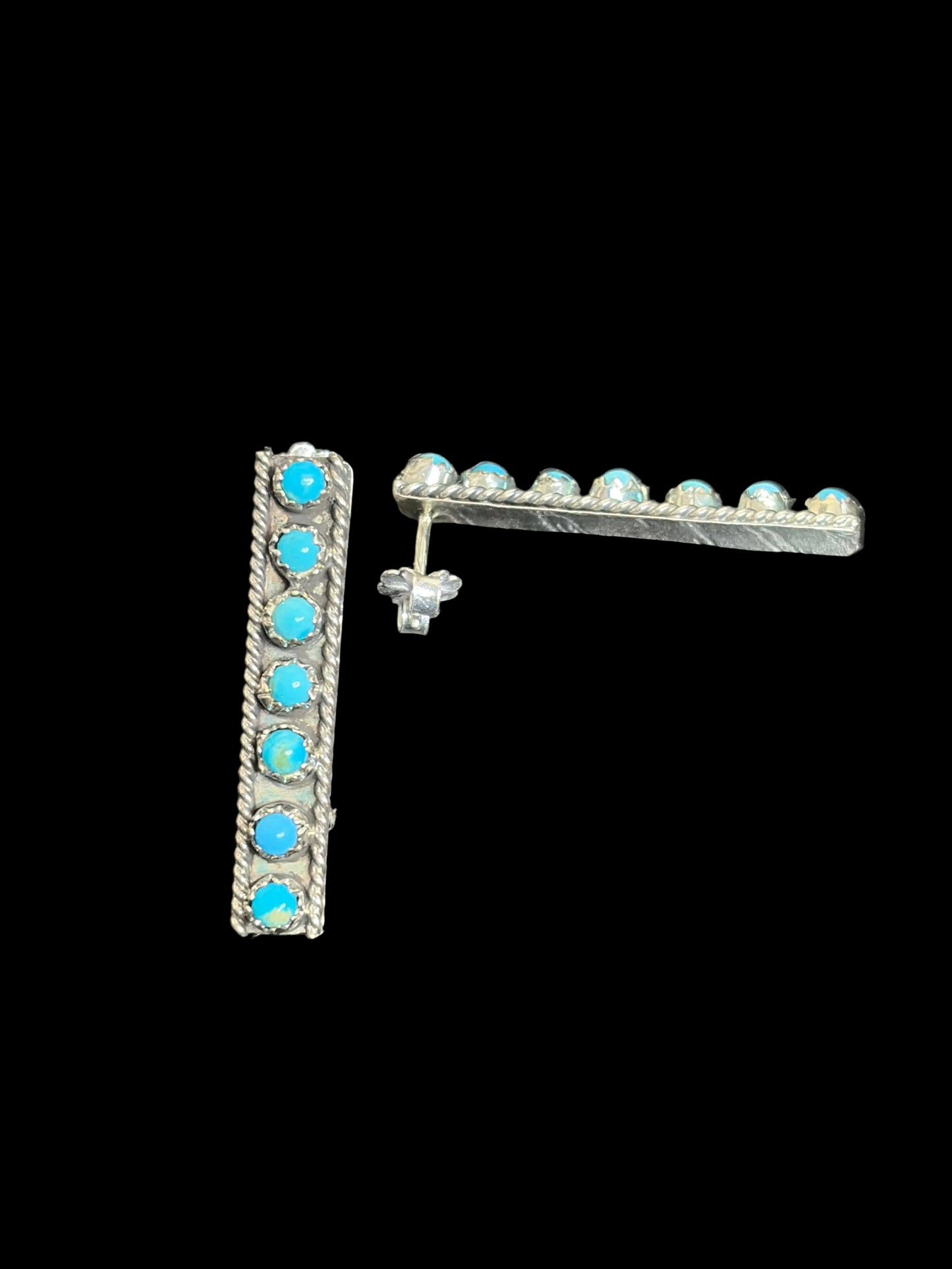 Zuni 7-Stone Turquoise Earrings