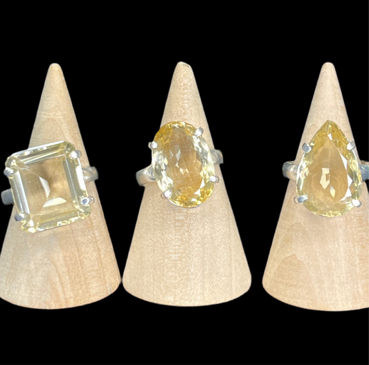 High Grade Citrine Sterling Silver Rings