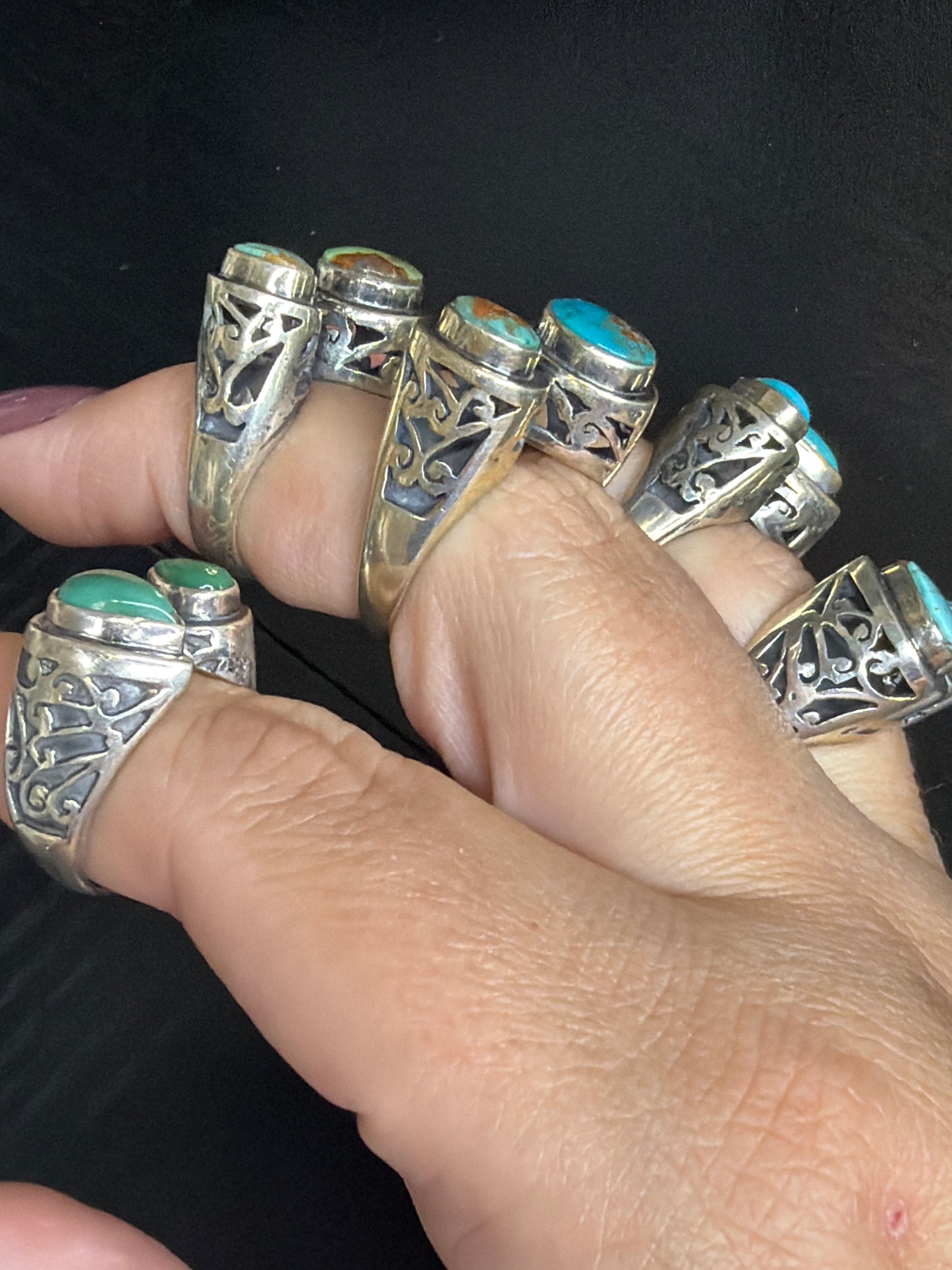 Intricate Handcrafted Turquoise Rings