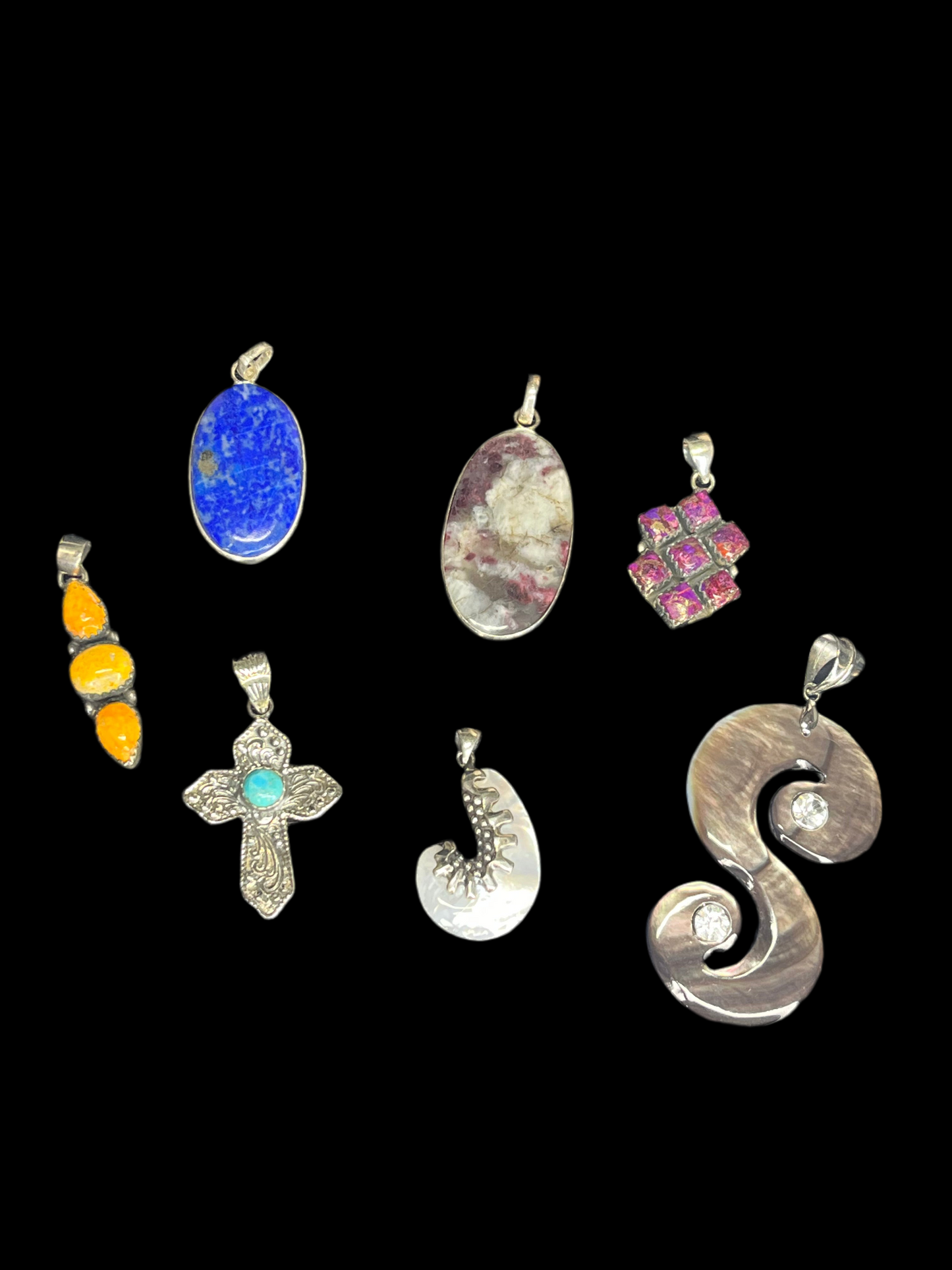 Sterling Silver & Natural Stone Pendants