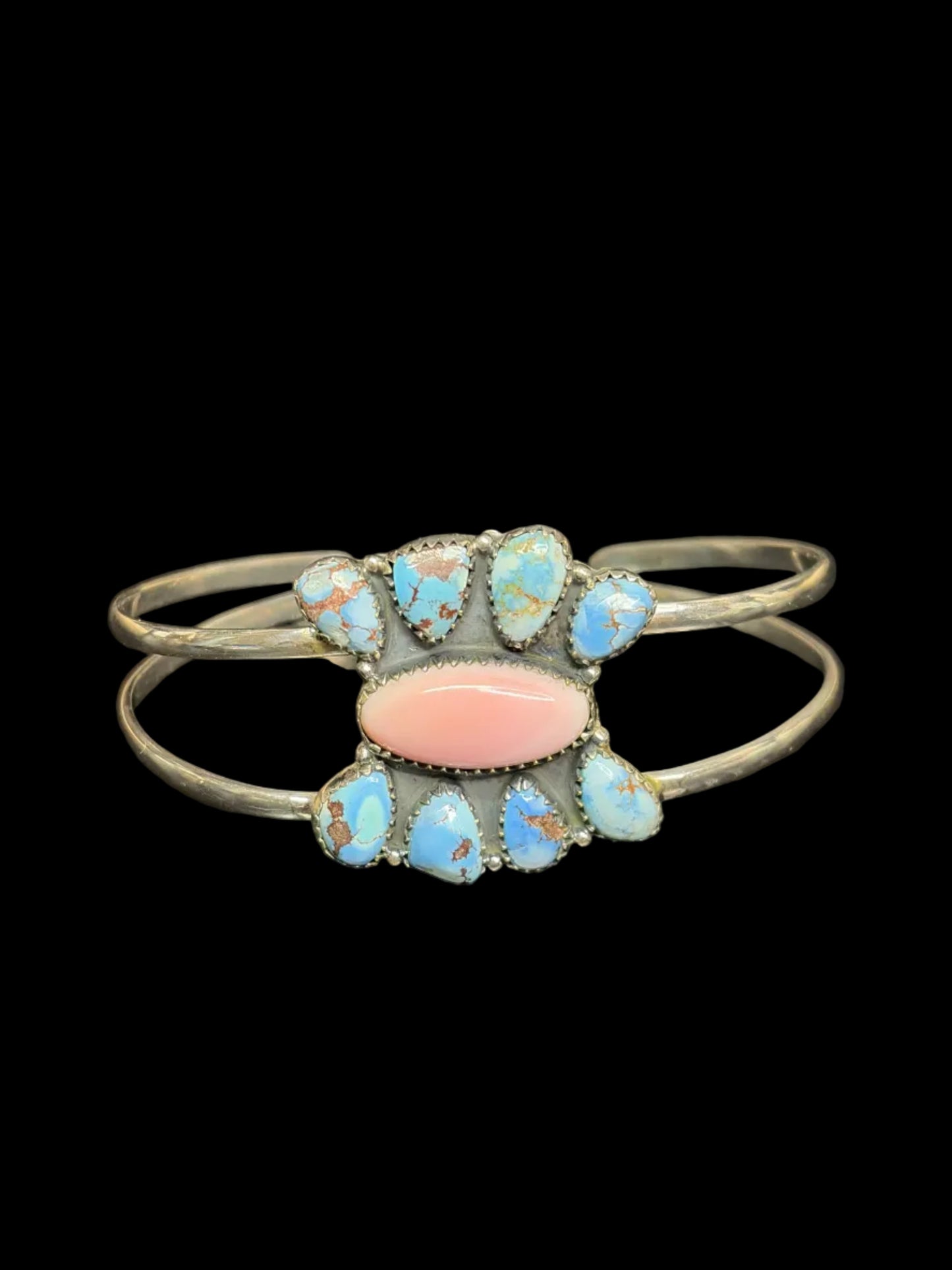 Golden Hills & Pink Conch Statement Cuff