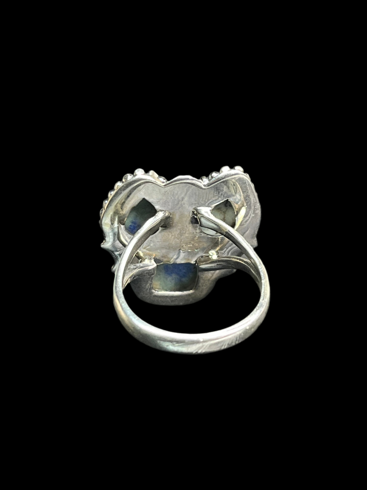 Azurite Barite Sterling Silver Ring - size 7