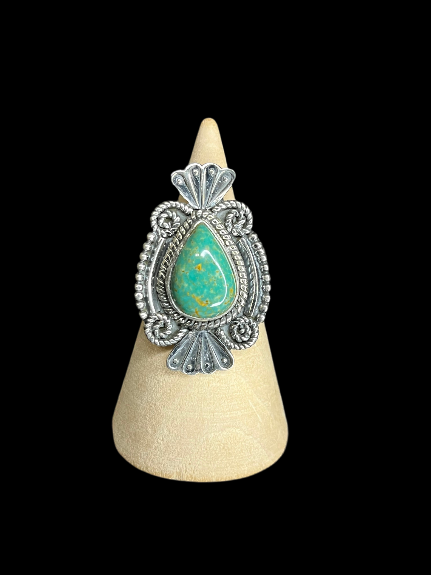Kingman Turquoise Sterling Silver Ring - Size 7