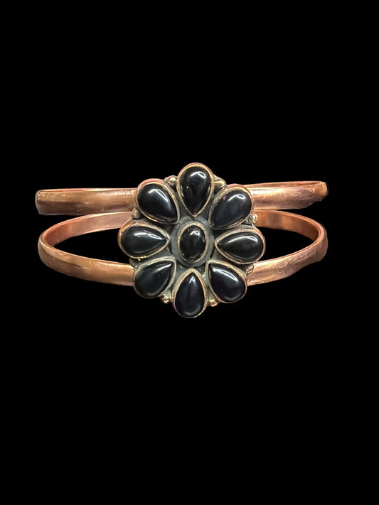 Copper & Black Onyx Statement Cuff