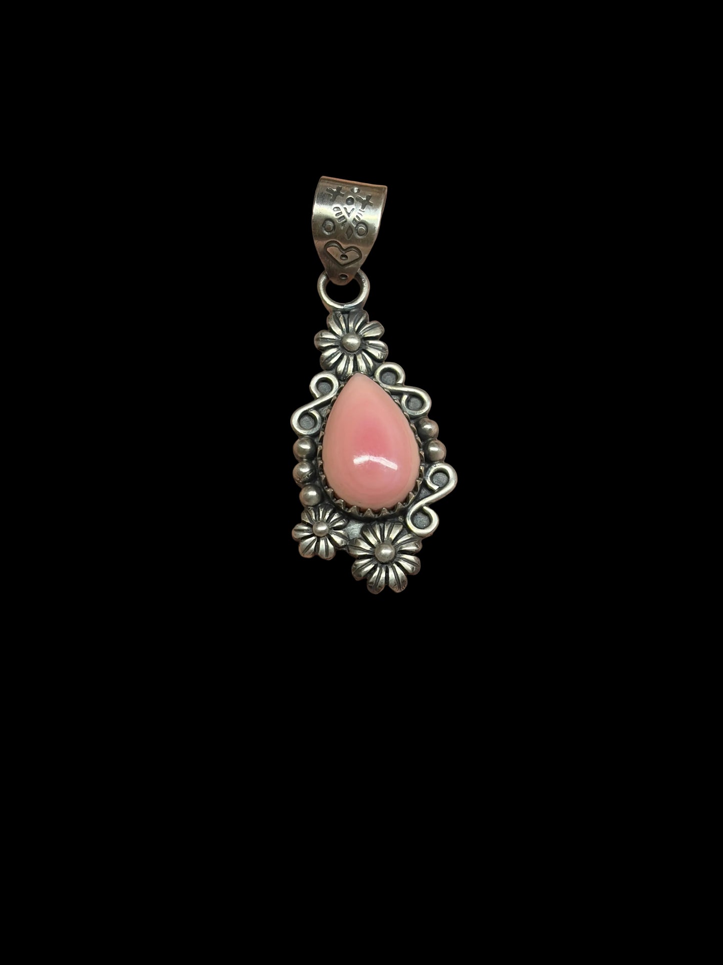 Handcrafted Pink Conch Floral Pendants