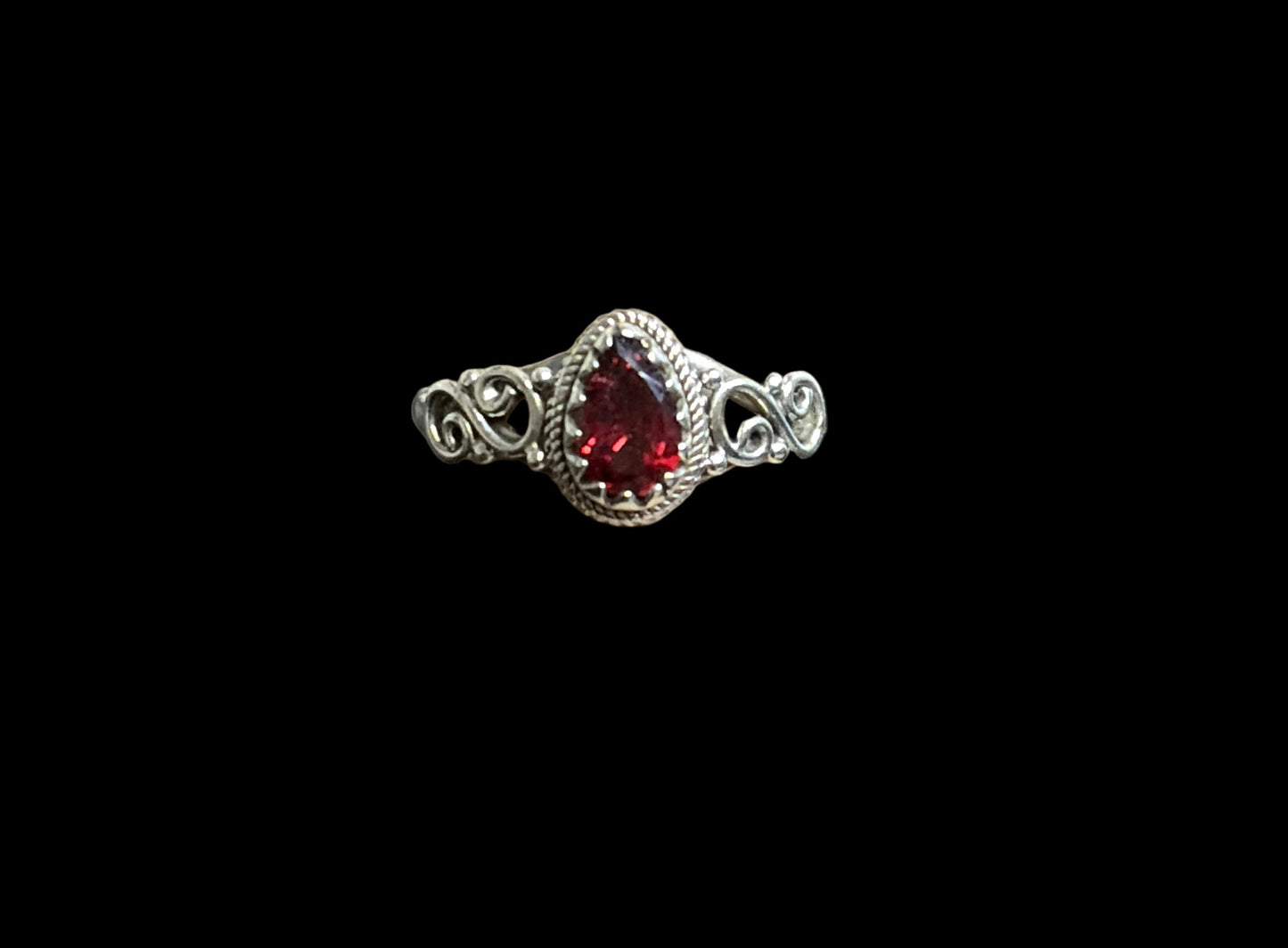 Garnet Sterling Silver Rings