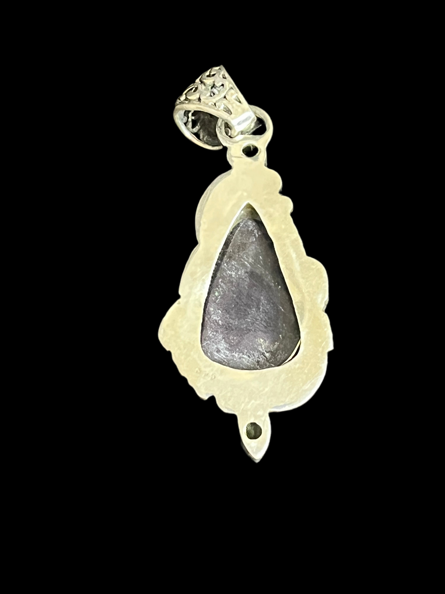 Shungite & Peridot Sterling Silver Pendant