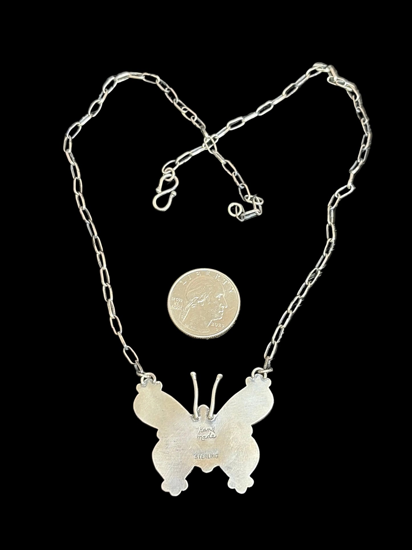 Handcrafted Orange Spiny Butterfly Necklace