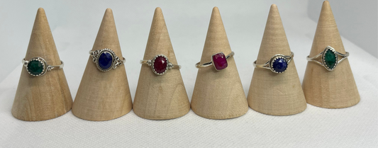 Dainty Semi-Precious Stone Sterling Silver Rings