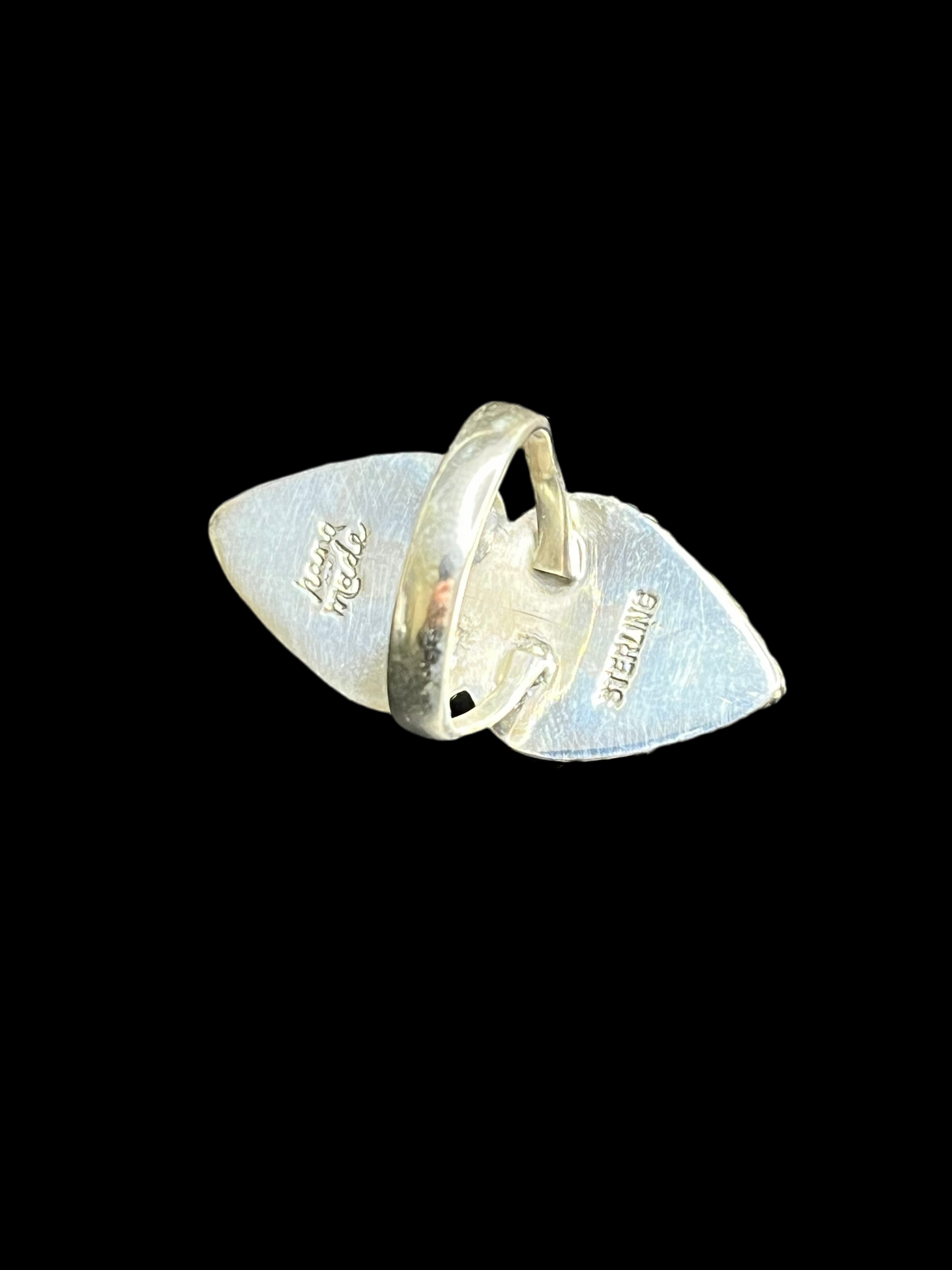 Double Stone Kingman Turquoise Sterling Silver Ring - size 7.25