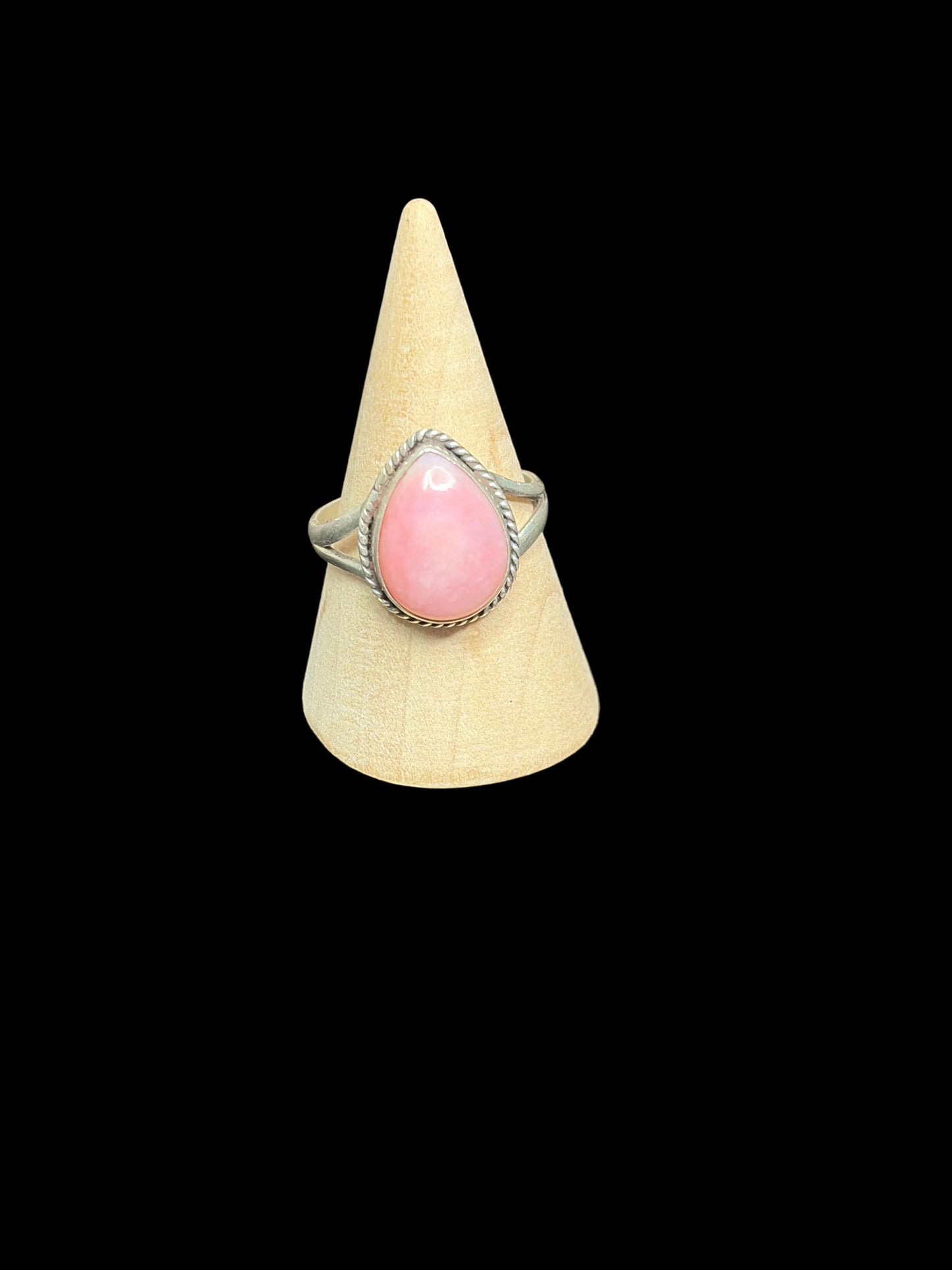 Natural Pink Opal Ring - size 11