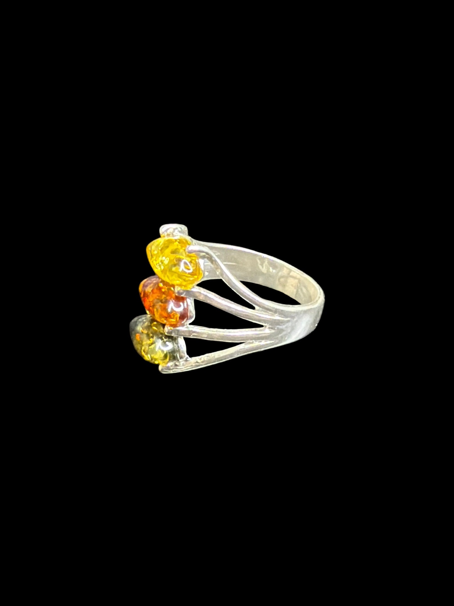 Triple Amber Ring - size 5.5