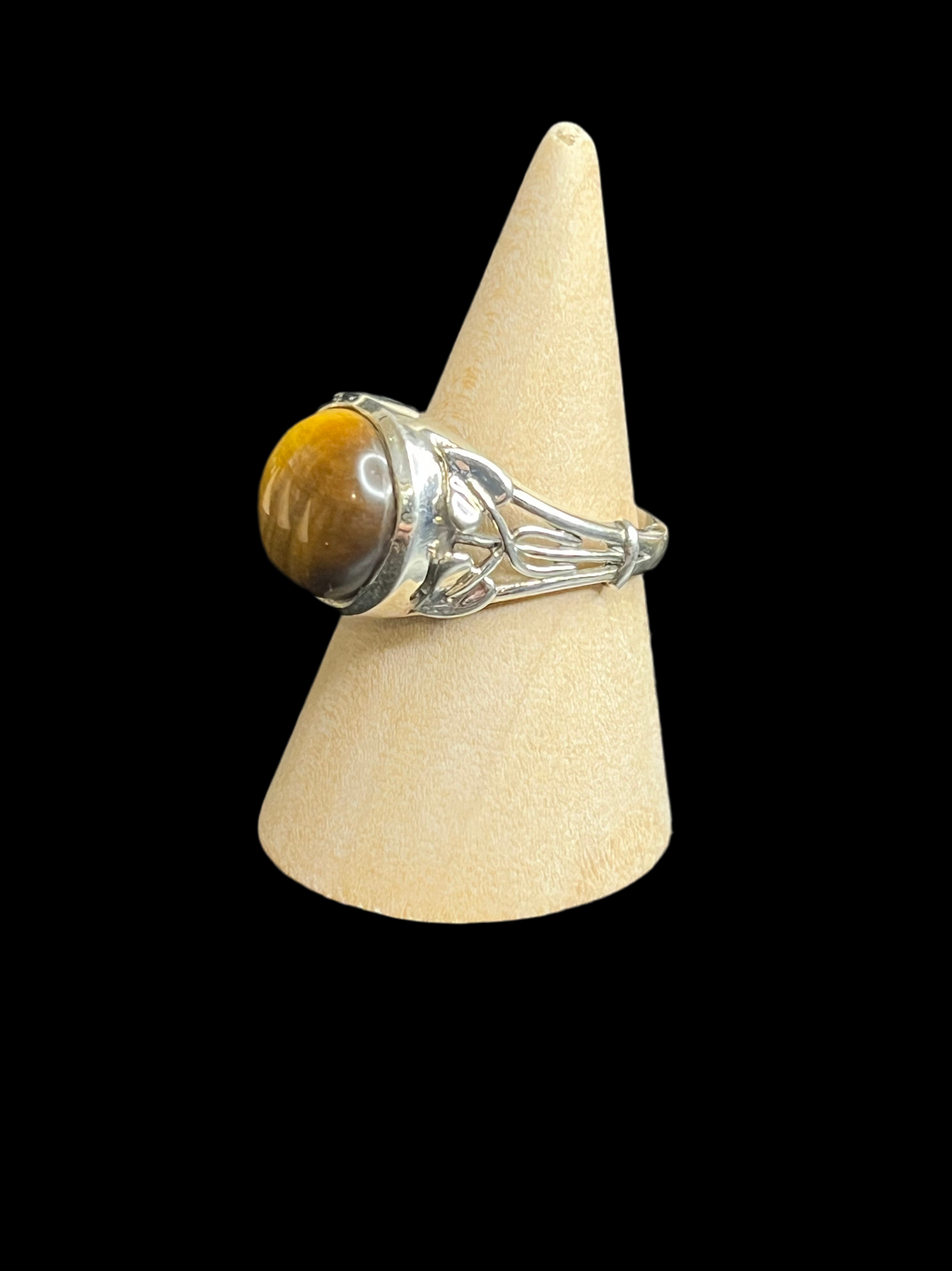 Tigers Eye Sterling Silver Ring - size 9