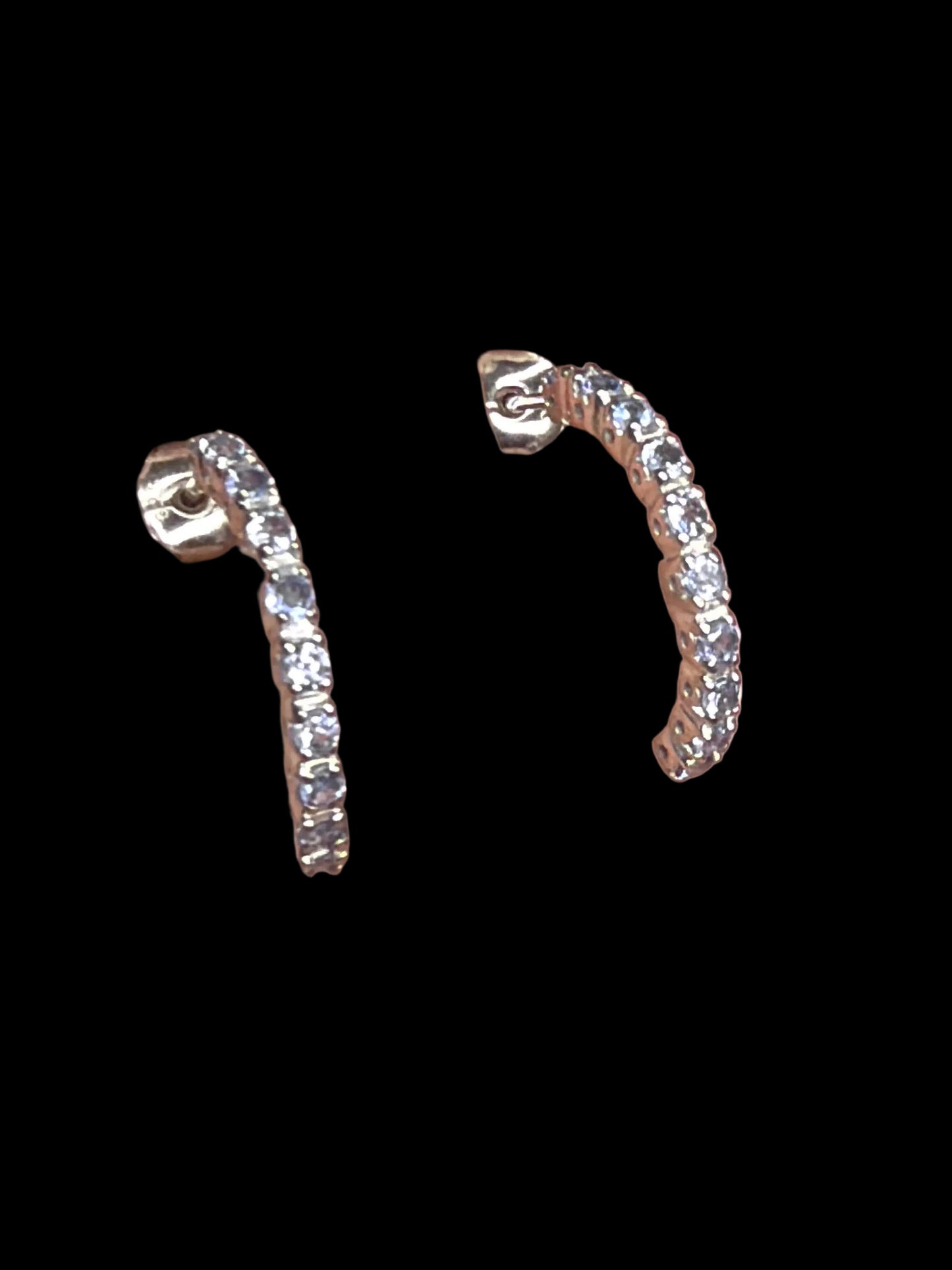 Natural Tanzanite Half Hoop Earrings