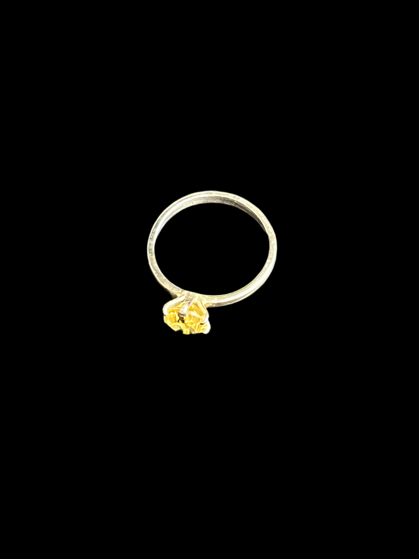 Citrine Solitaire Sterling Silver Ring - size 5
