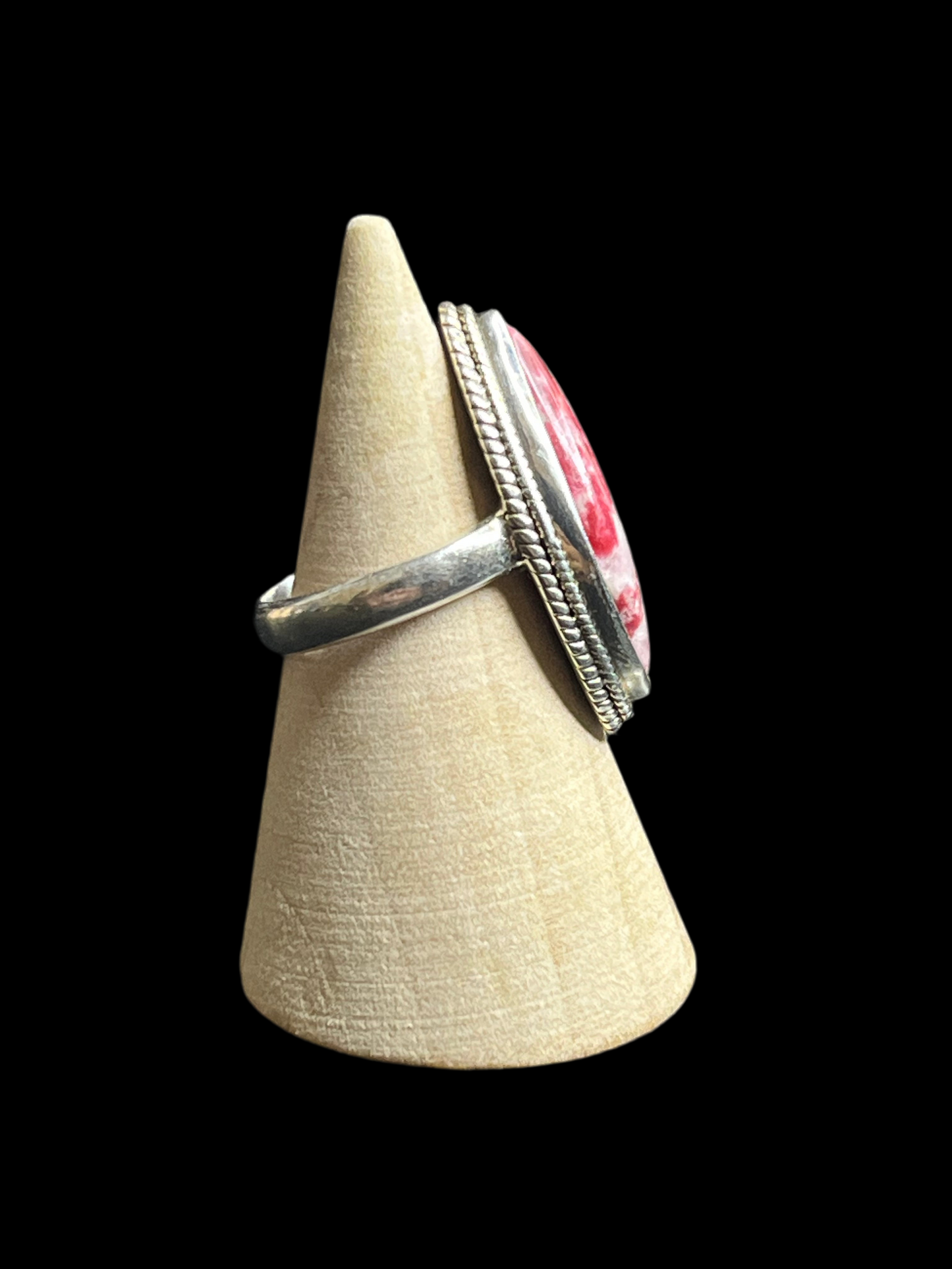 Thulite Sterling Silver Ring - size 7.25
