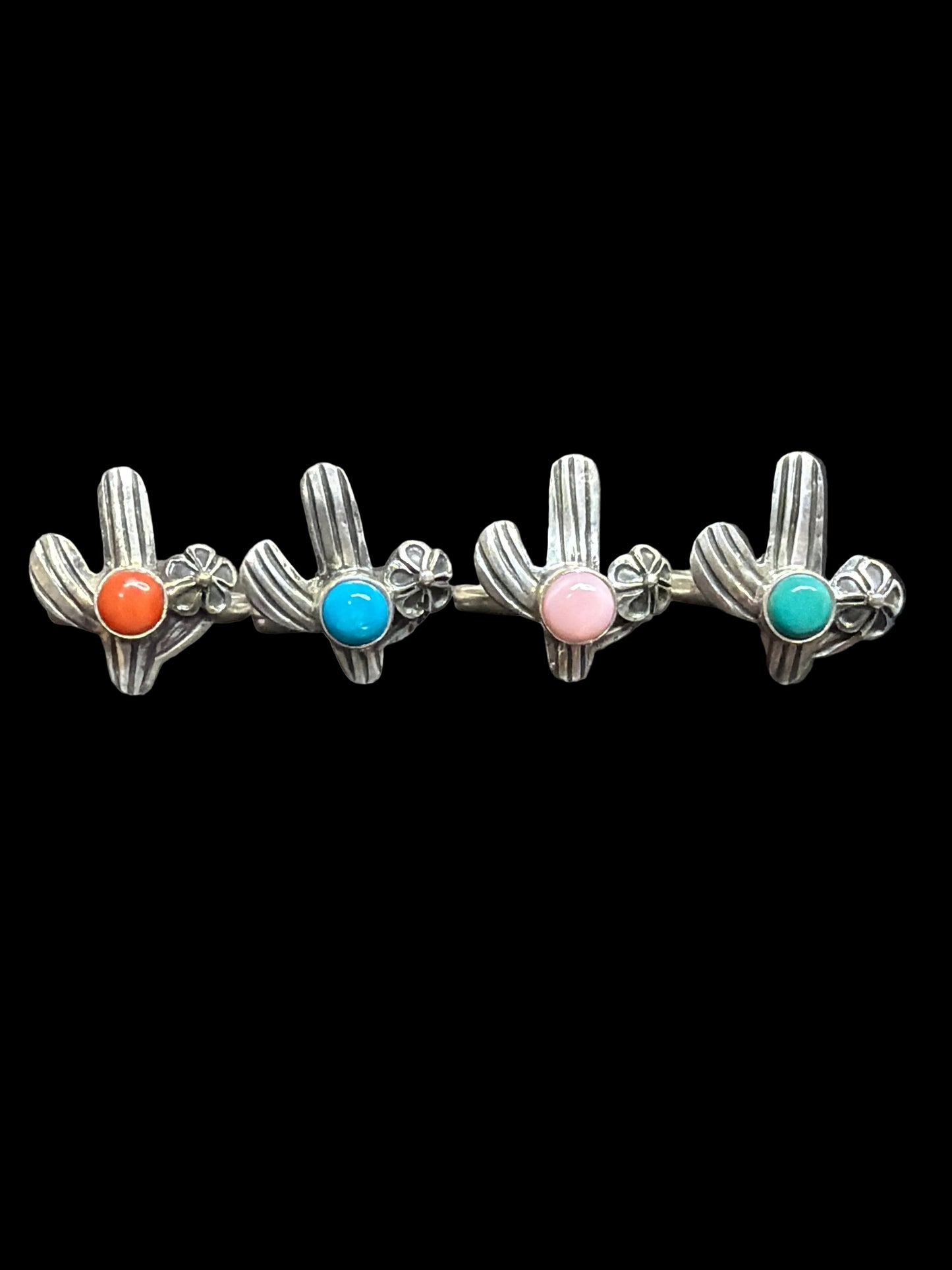 Handcrafted Dainty Saguaro Cactus Rings