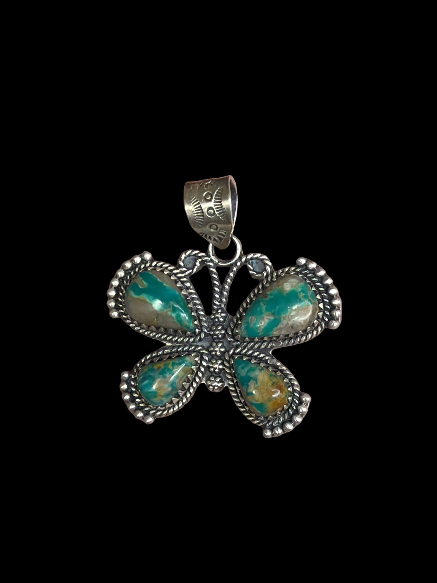 Handcrafted Fox Turquoise Butterfly Set - Pendant & Adjustable Ring
