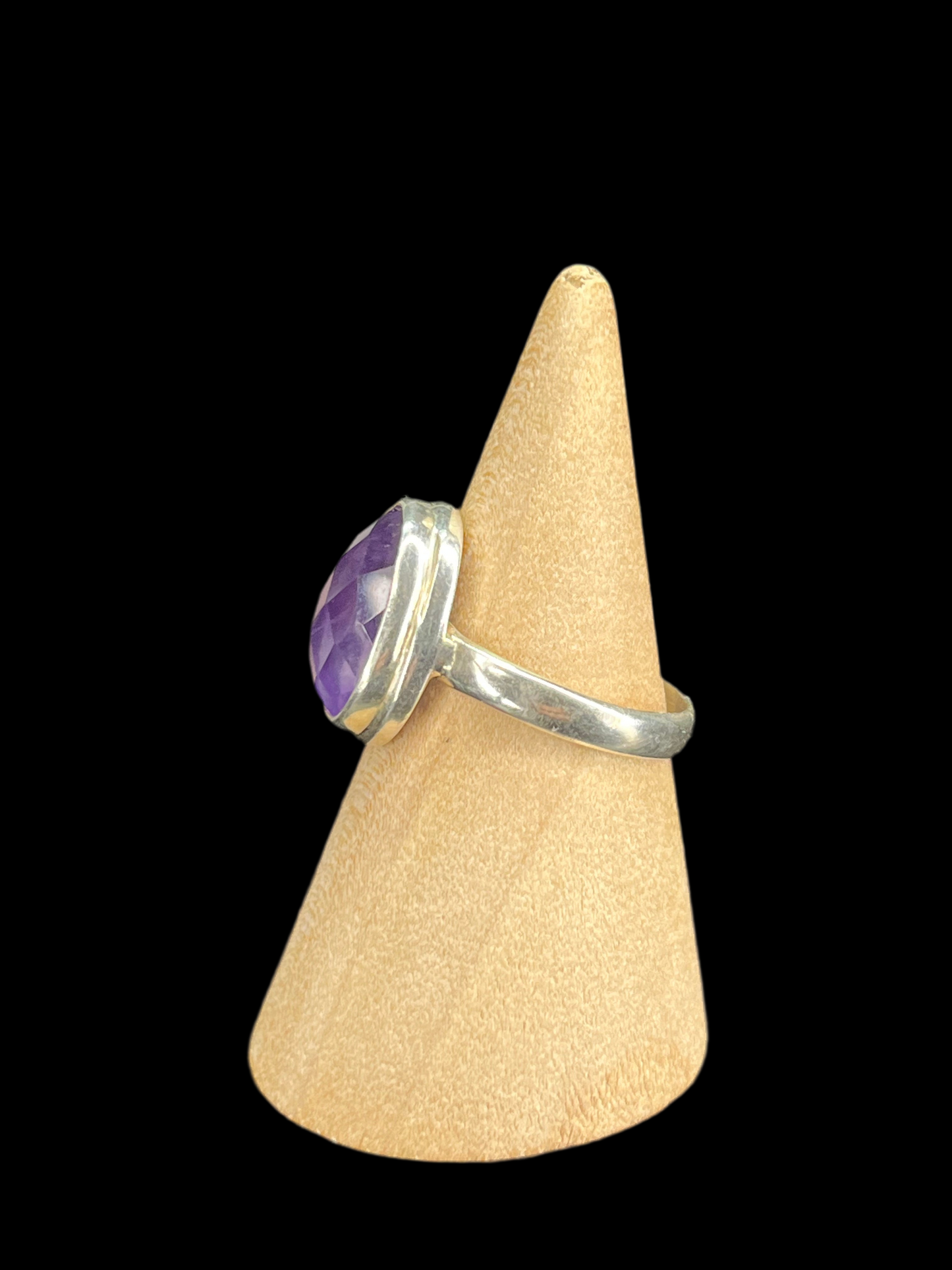 Amethyst Sterling Silver Rings - size 8