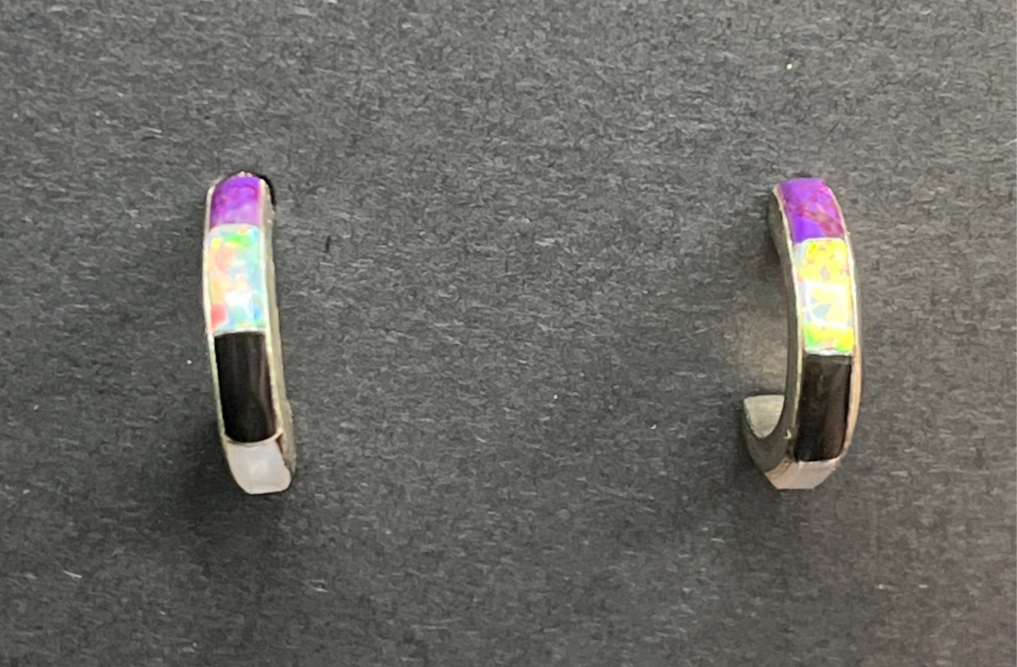 Inlay Sterling Silver Earrings - Artist Signed