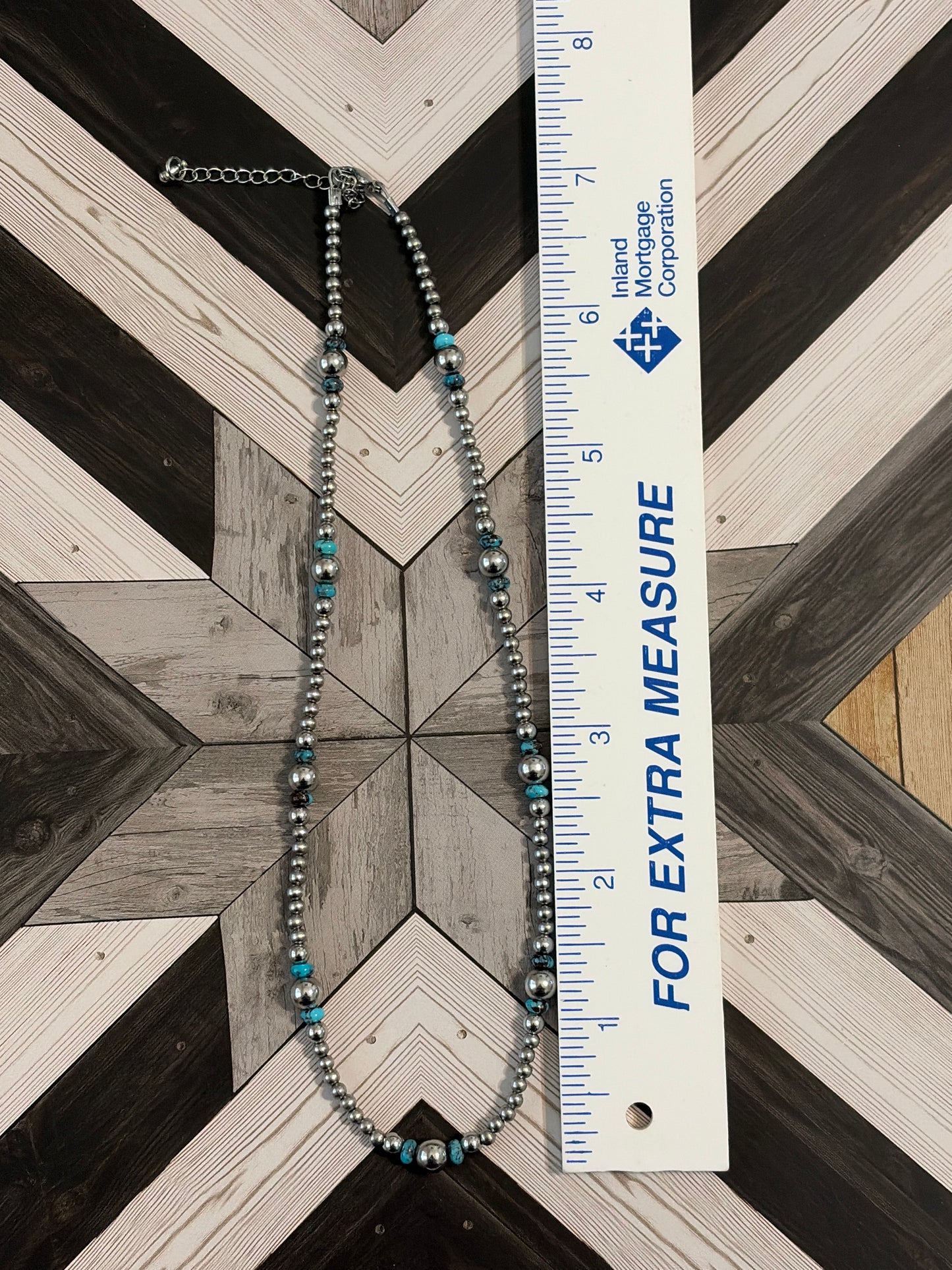Desert Steel & AZ Turquoise Graduated Choker Necklace