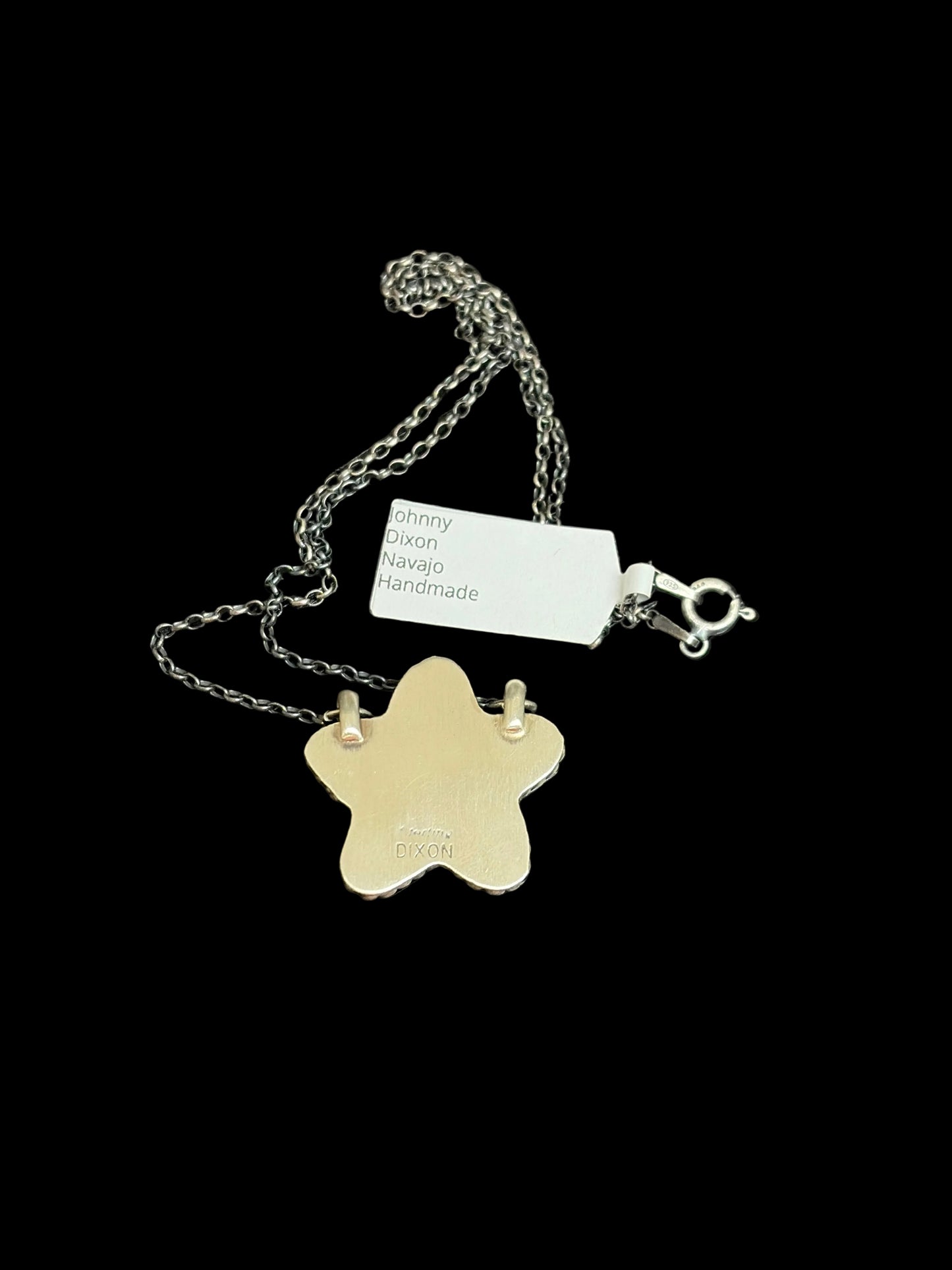 Navajo - Johnny Dixon - Kingman Turquoise Star Necklace - 16”