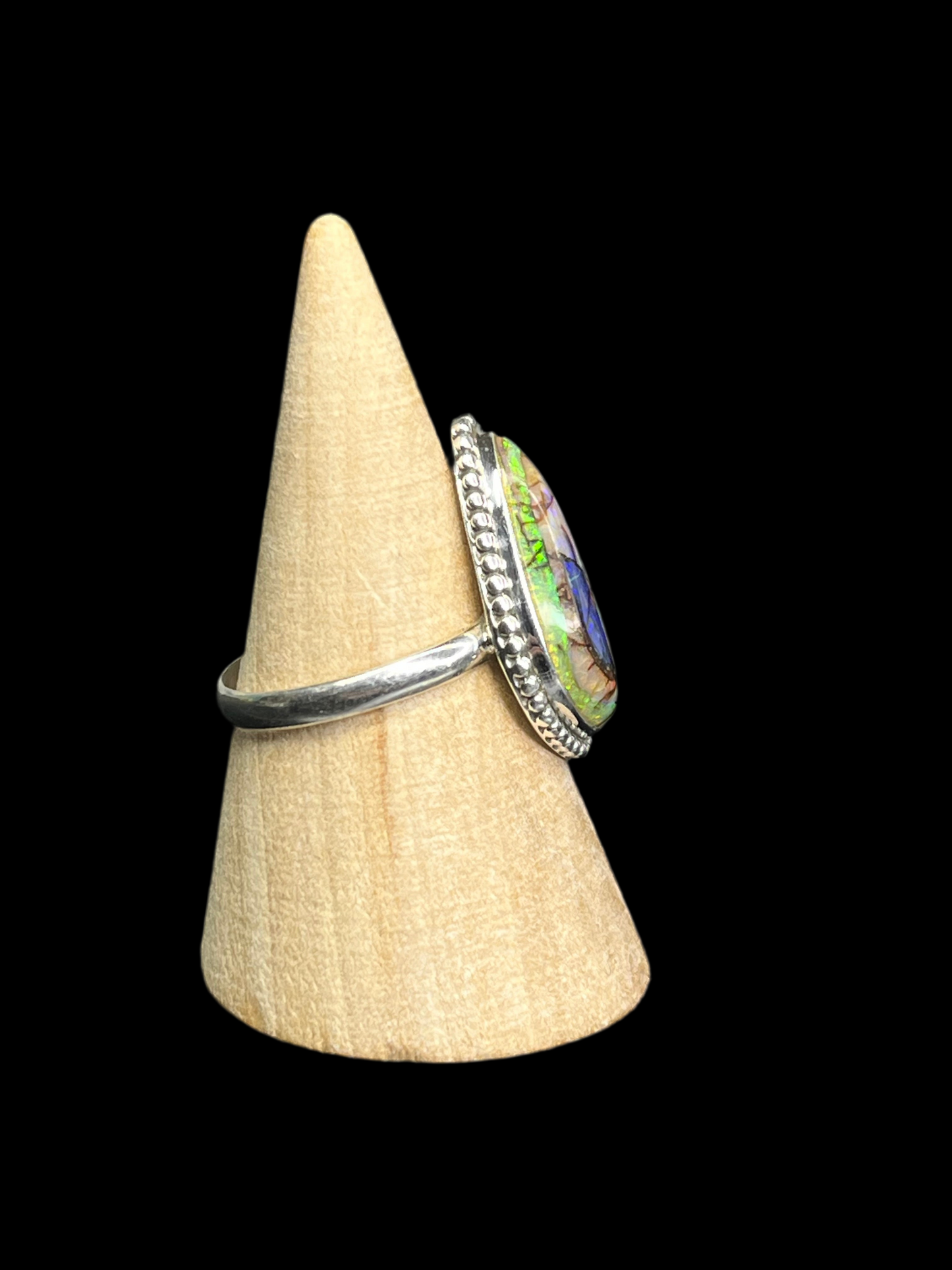 Monarch Opal Sterling Silver Ring - size 9