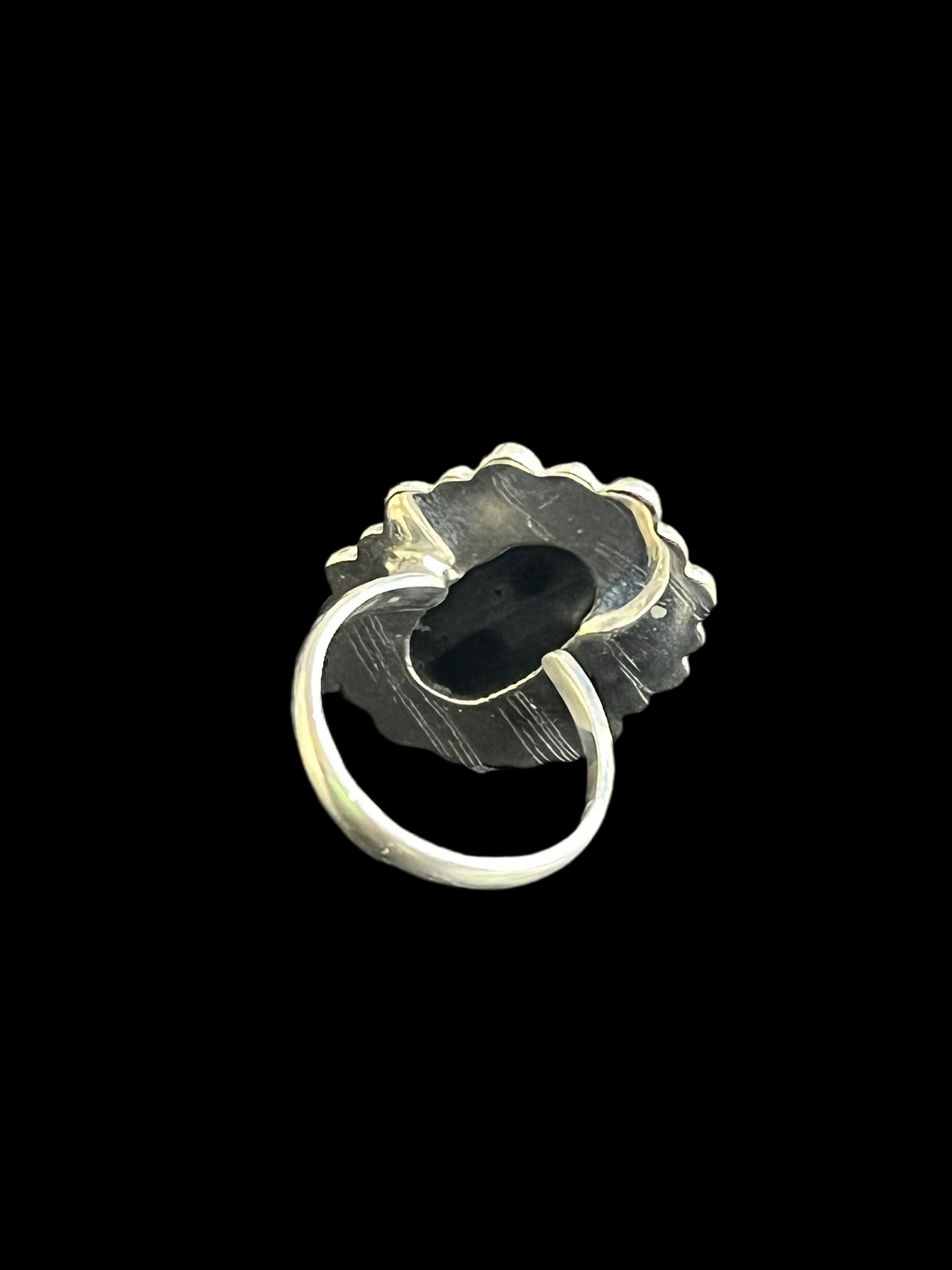 Aurora Opal & Onyx Ring - Adjustable