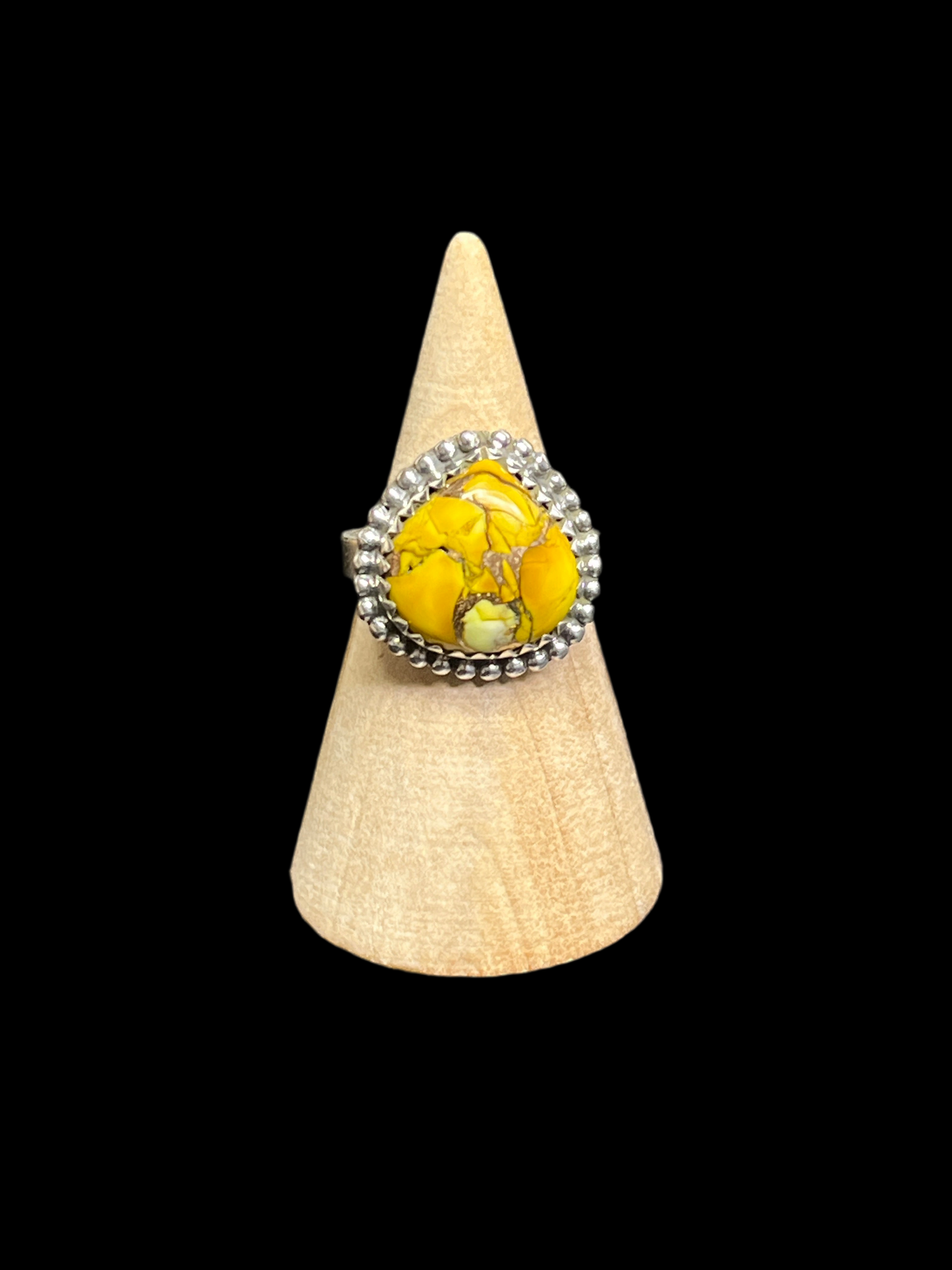 Honey Dahlia Sterling Silver Ring - size 7