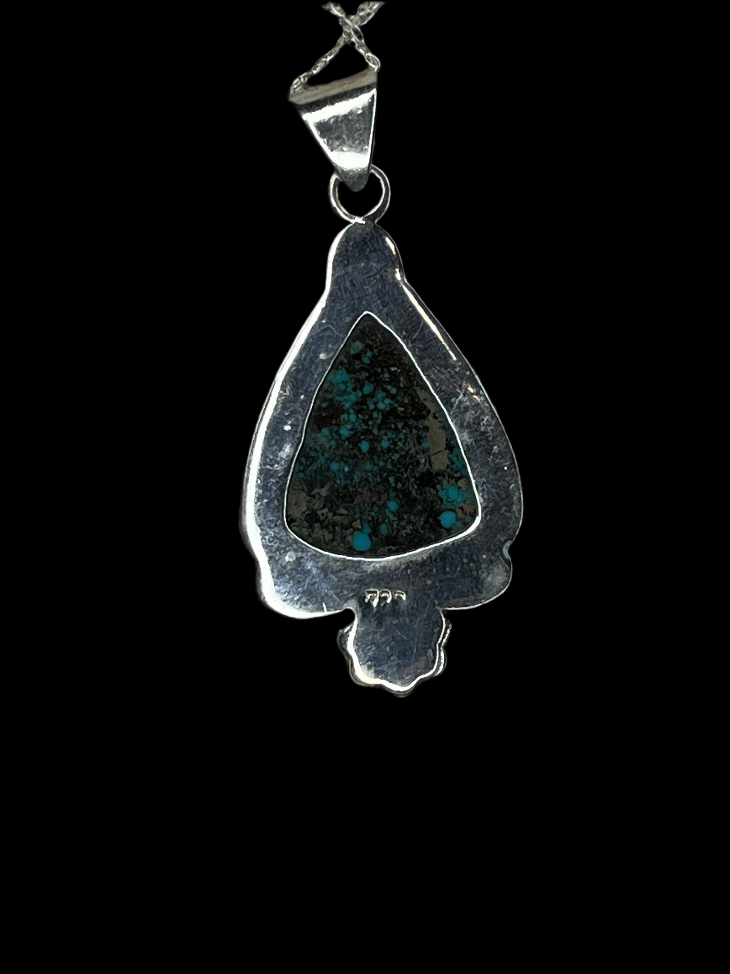 Tibetan Turquoise Pendant - Sterling Silver