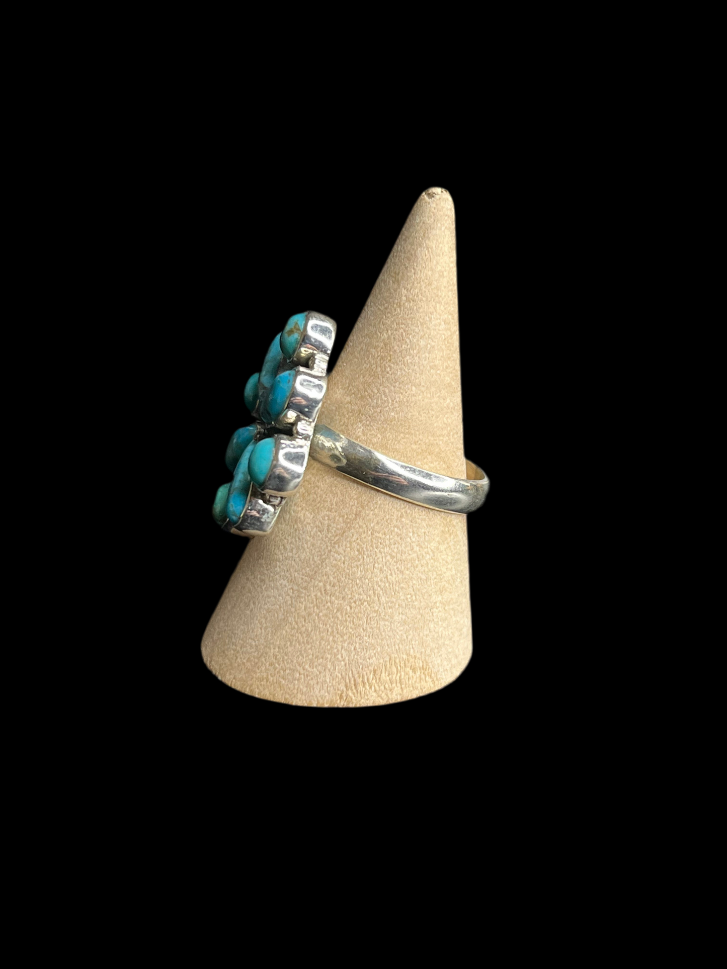 Cluster Stone Sterling Silver Rings - Adjustable