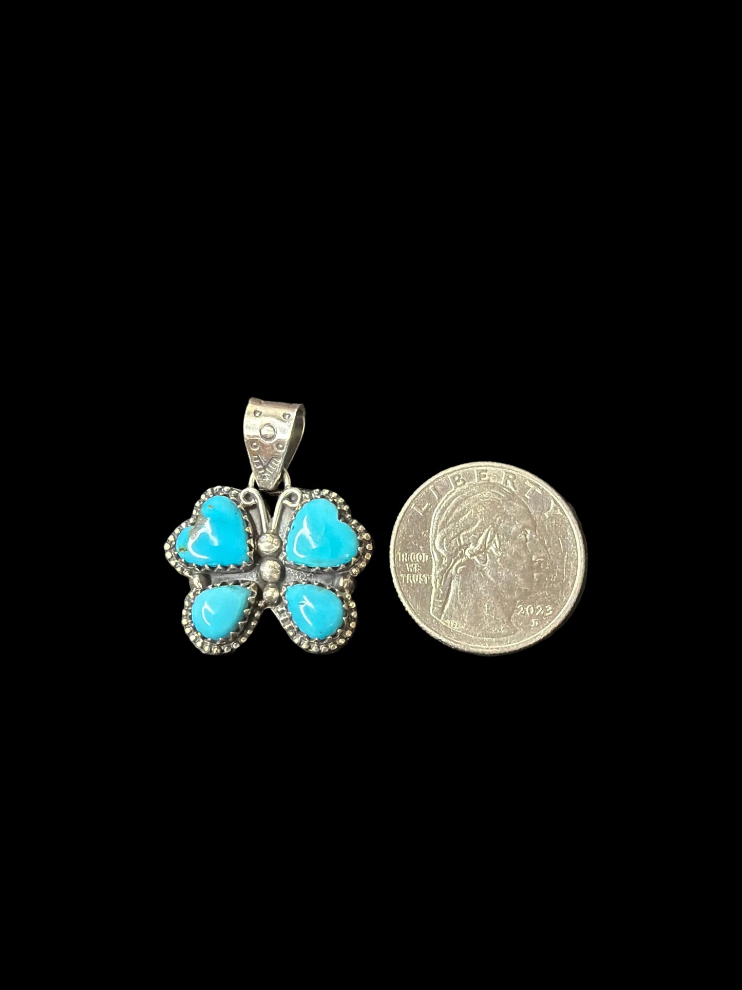 Handcrafted Kingman Turquoise Butterfly Pendant