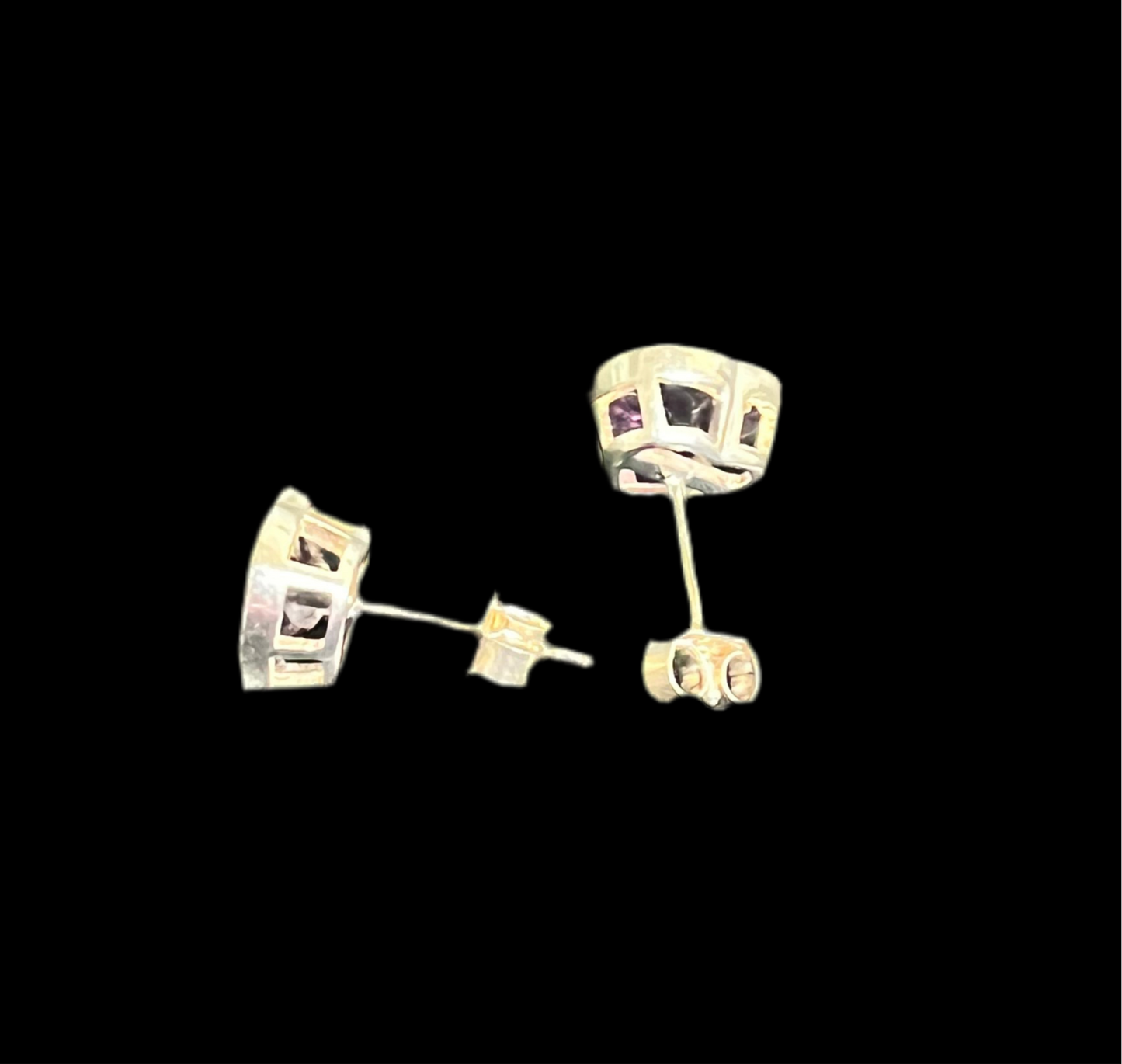 Genuine Amethyst Heart Earrings