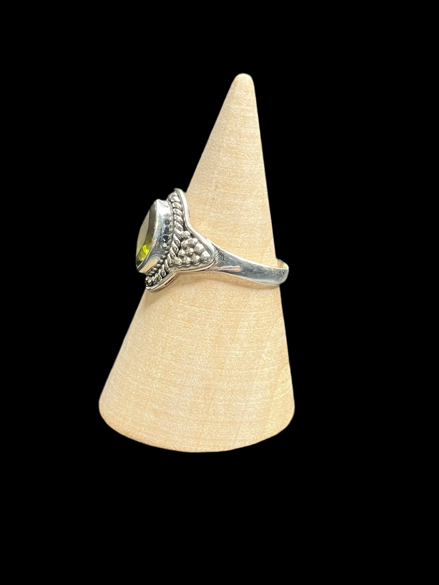 Peridot Sterling Silver Ring - size 8