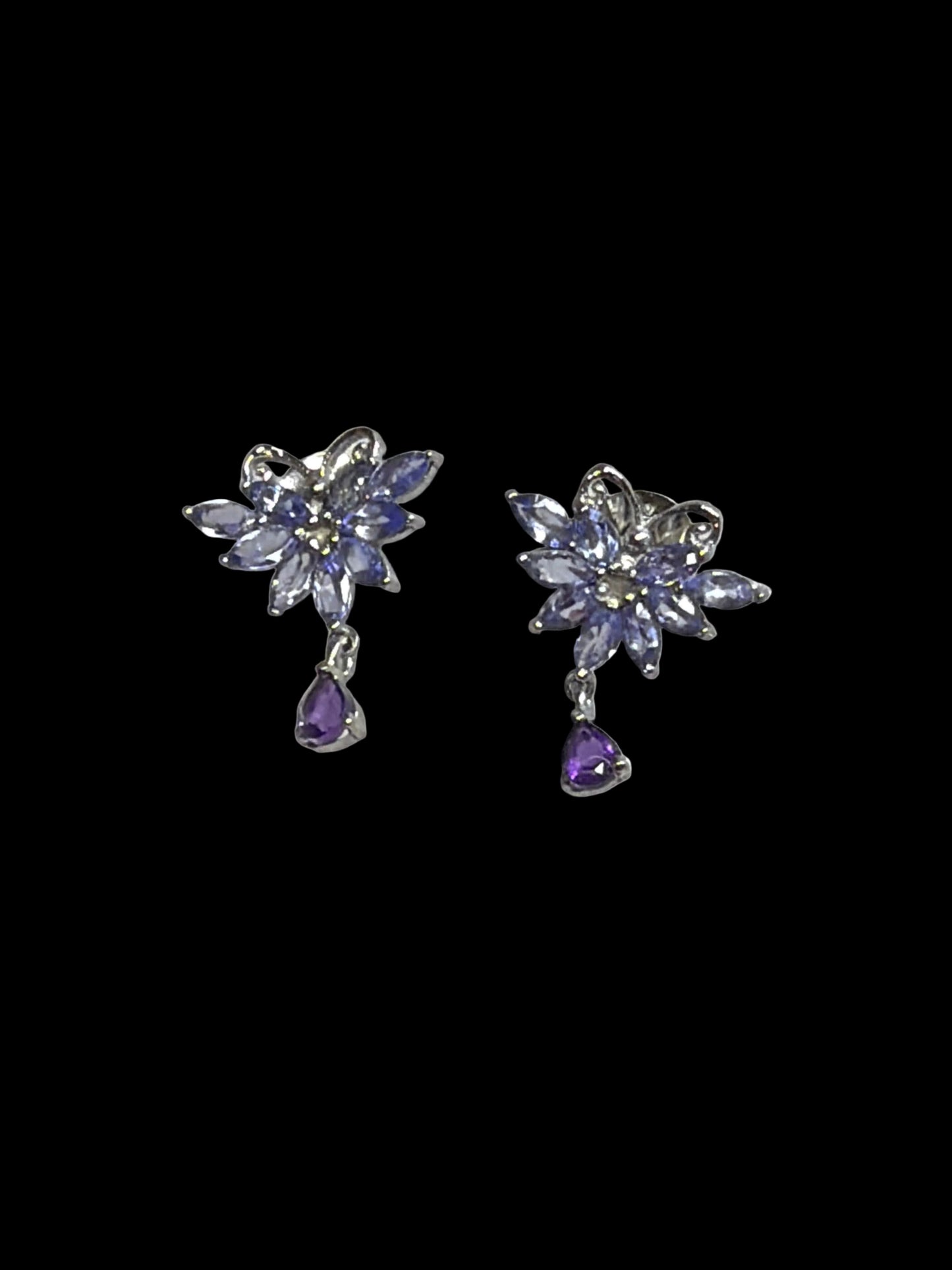 Tanzanite & Amethyst Butterfly Earrings