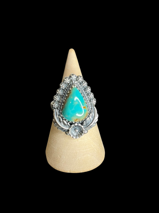 Kingman Turquoise Sterling Silver Ring - size 8