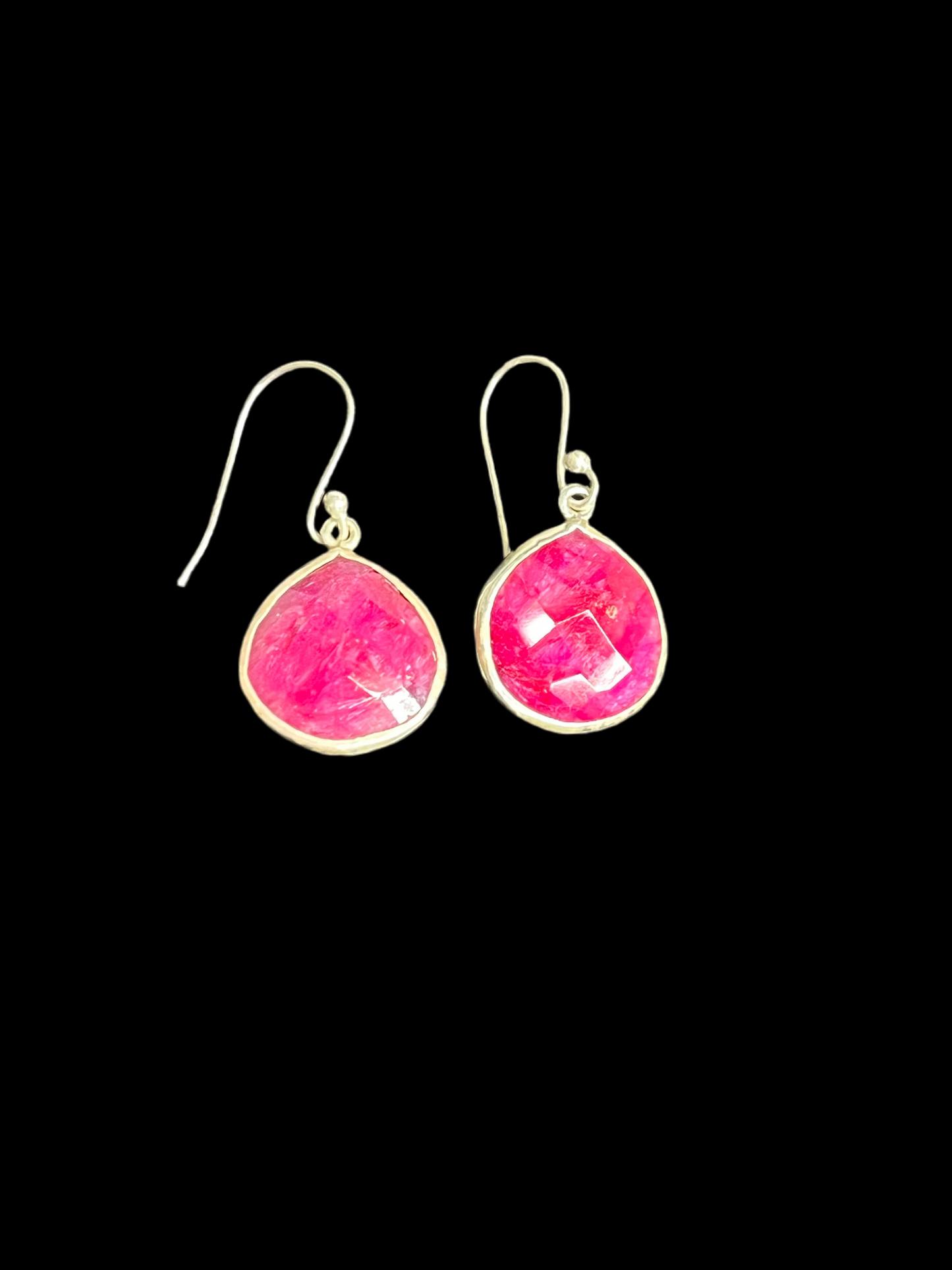 Kashmir Ruby Sterling Silver Earrings