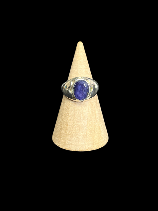 Faceted Sapphire Ring - Adjustable