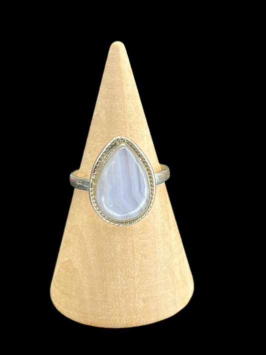 Blue Lace Agate Ring - size 7.5