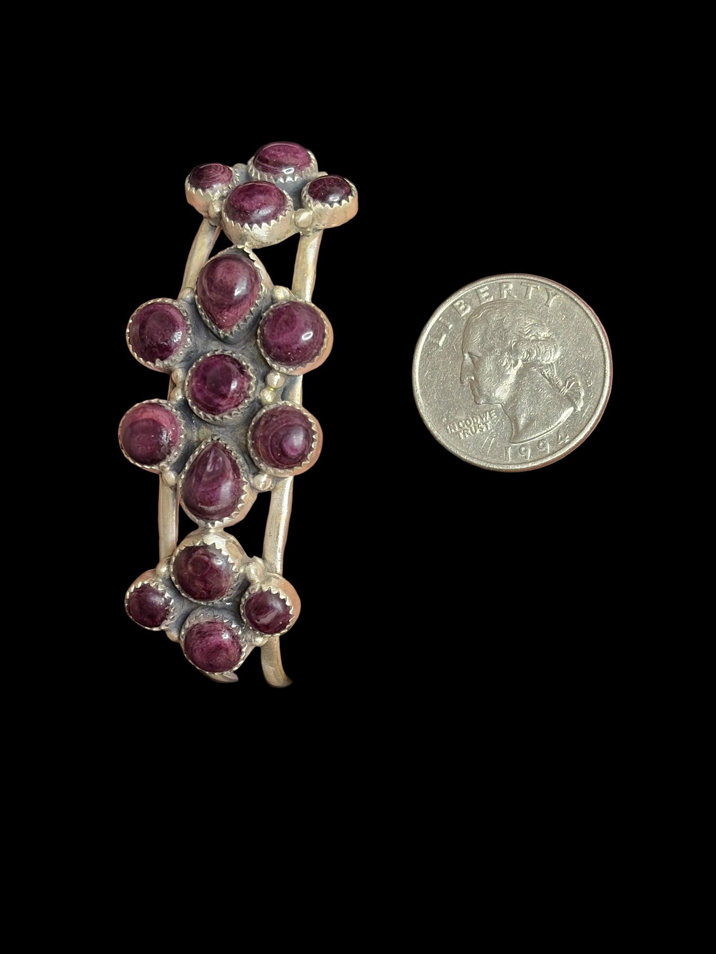 Purple Spiny Multi-Cluster Cuff Bracelet